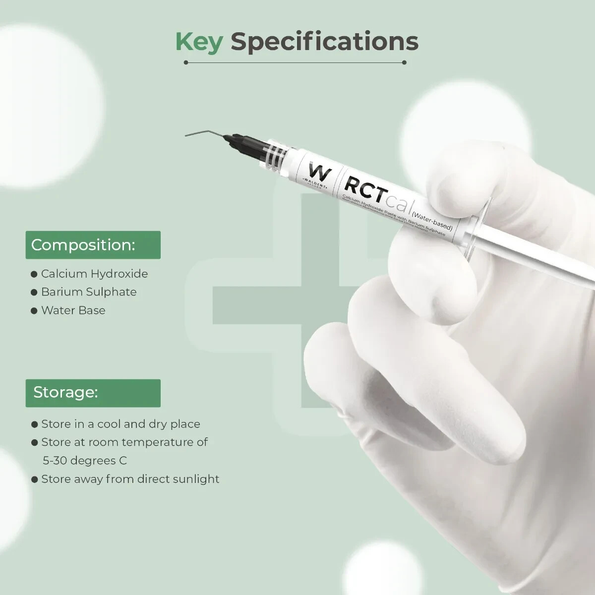 Waldent RCTcal Calcium Hydroxide Paste (Water Based) temporary filling material