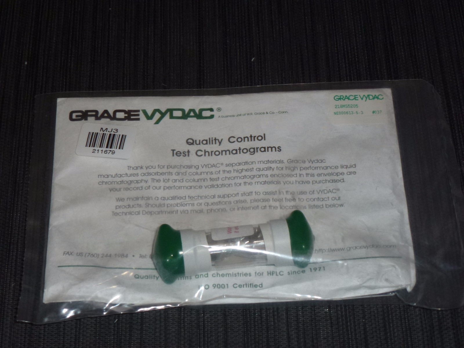 Vydac 218MS 5um C18 Column 50×2.1mm, 218MS5205 #211679-J1