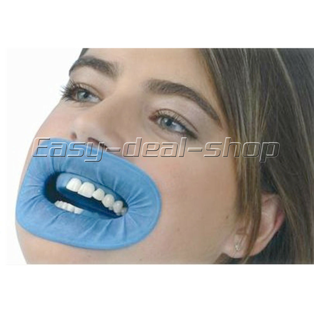 Dental Mouth Opener Disposable Cheek Retractor Rubber Dam Expanders Blue/White