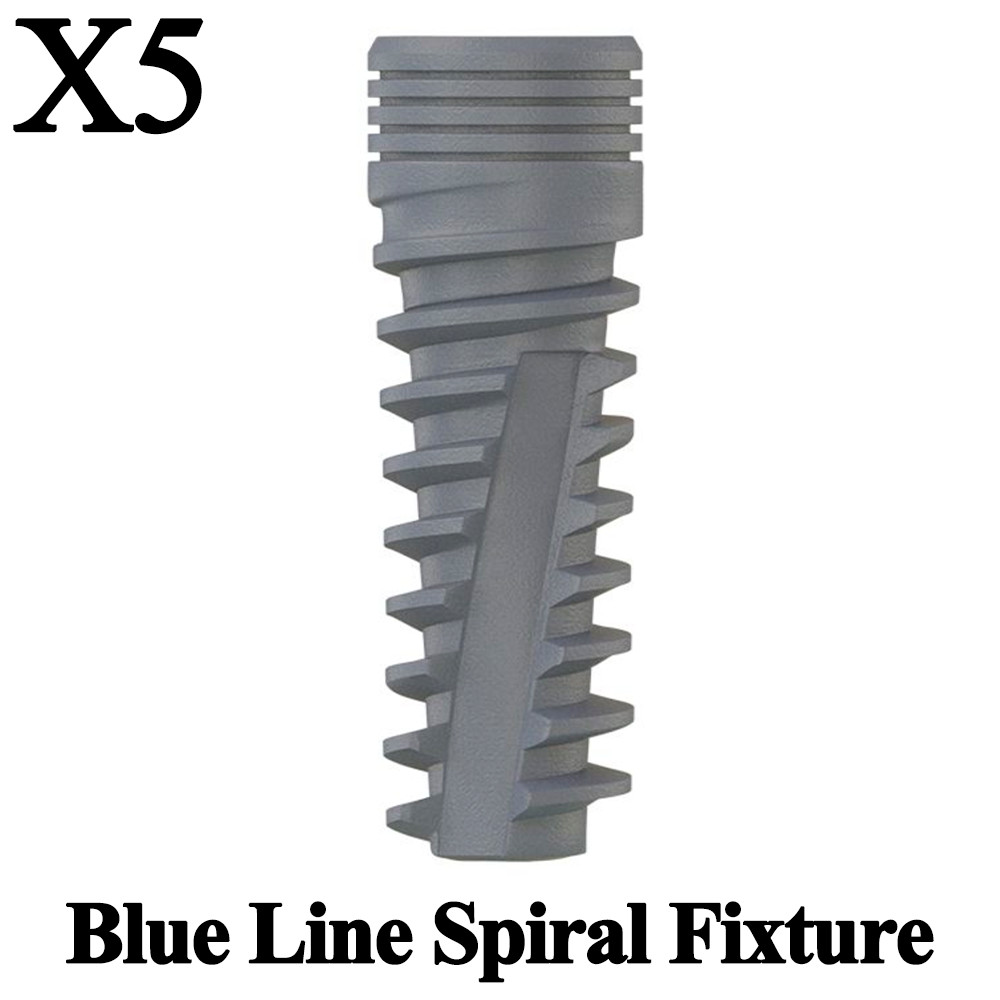 5pcs Dental Blue Line Fixture Int Hex 2.42mm Connection Titanium SLA