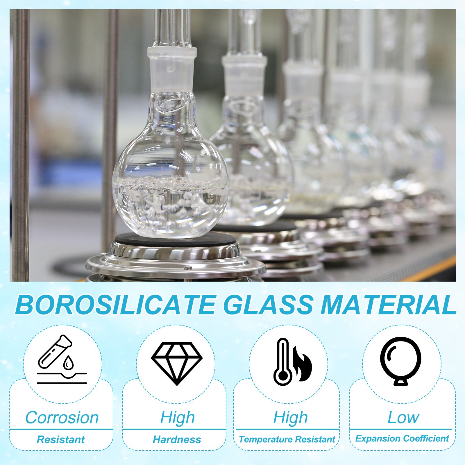 Glass Reducing Connecting Adapter, 2 Pcs from 29/42 to 24/40, Style 4