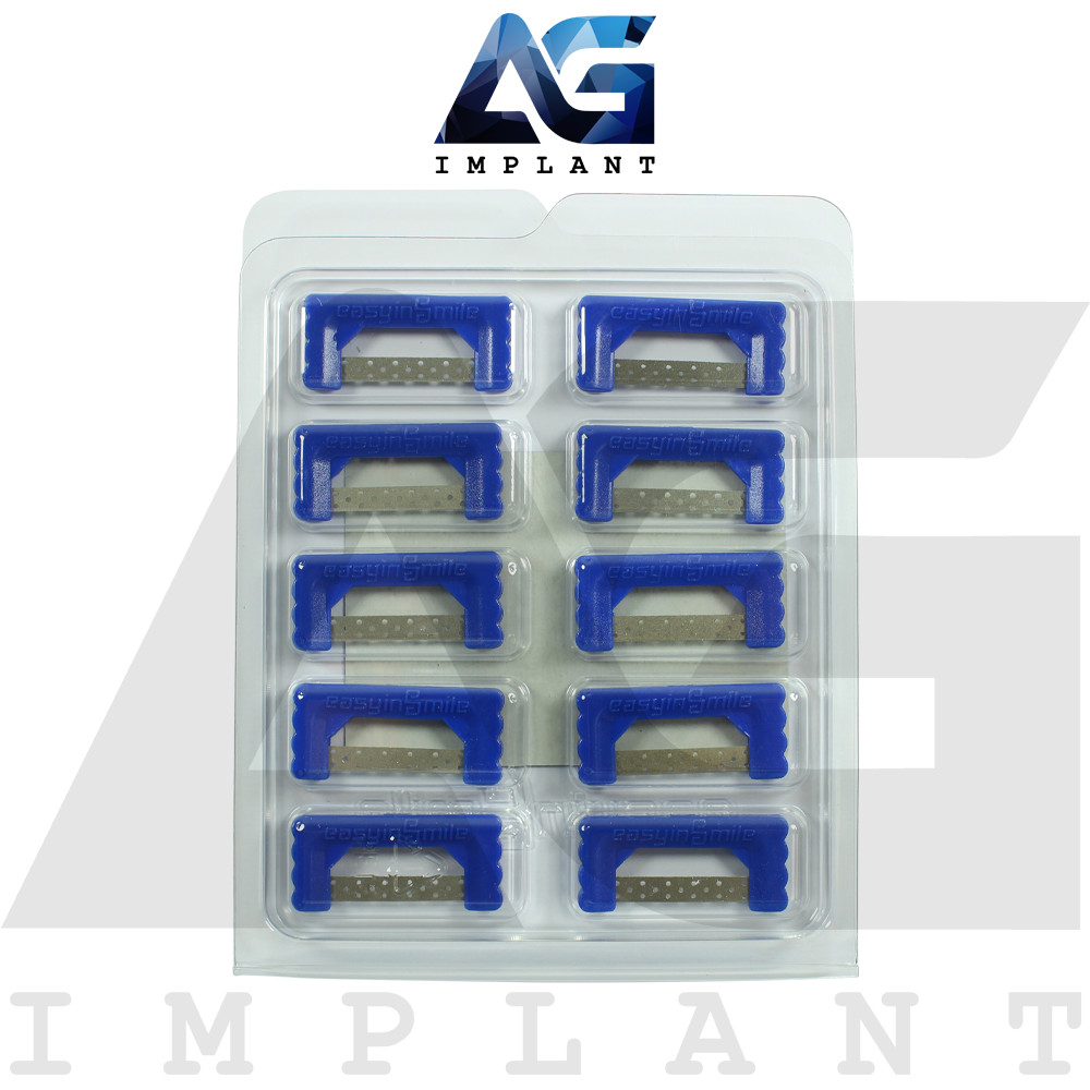 EasyinSmile® Perforated Dark Blue IPR Strips 10 Pcs Set 0.1mm Diamond Coated