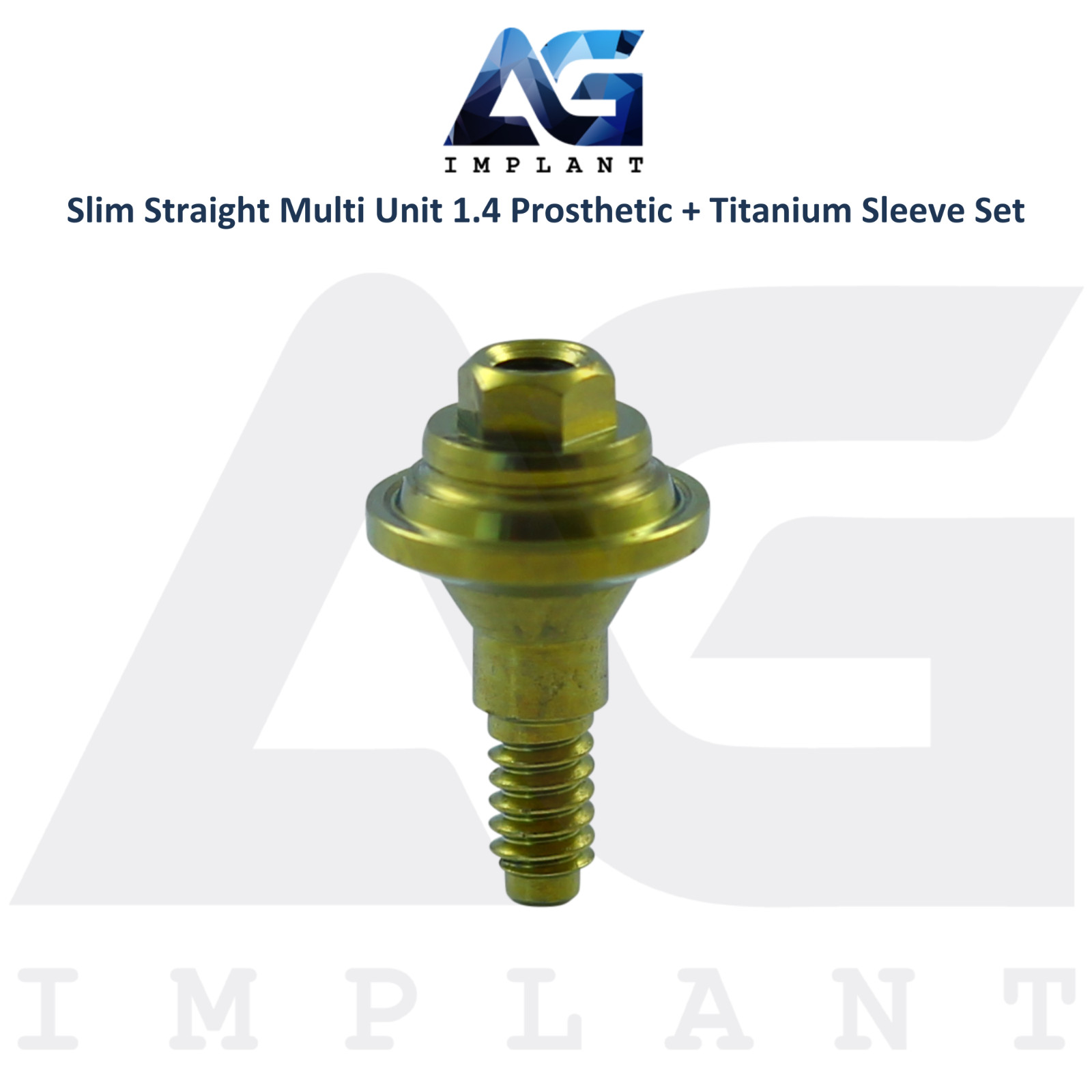 10 Straight Multi Unit 1.4 Prosthetic Titanium Sleeve Set Slim Int Hex 2.0mm