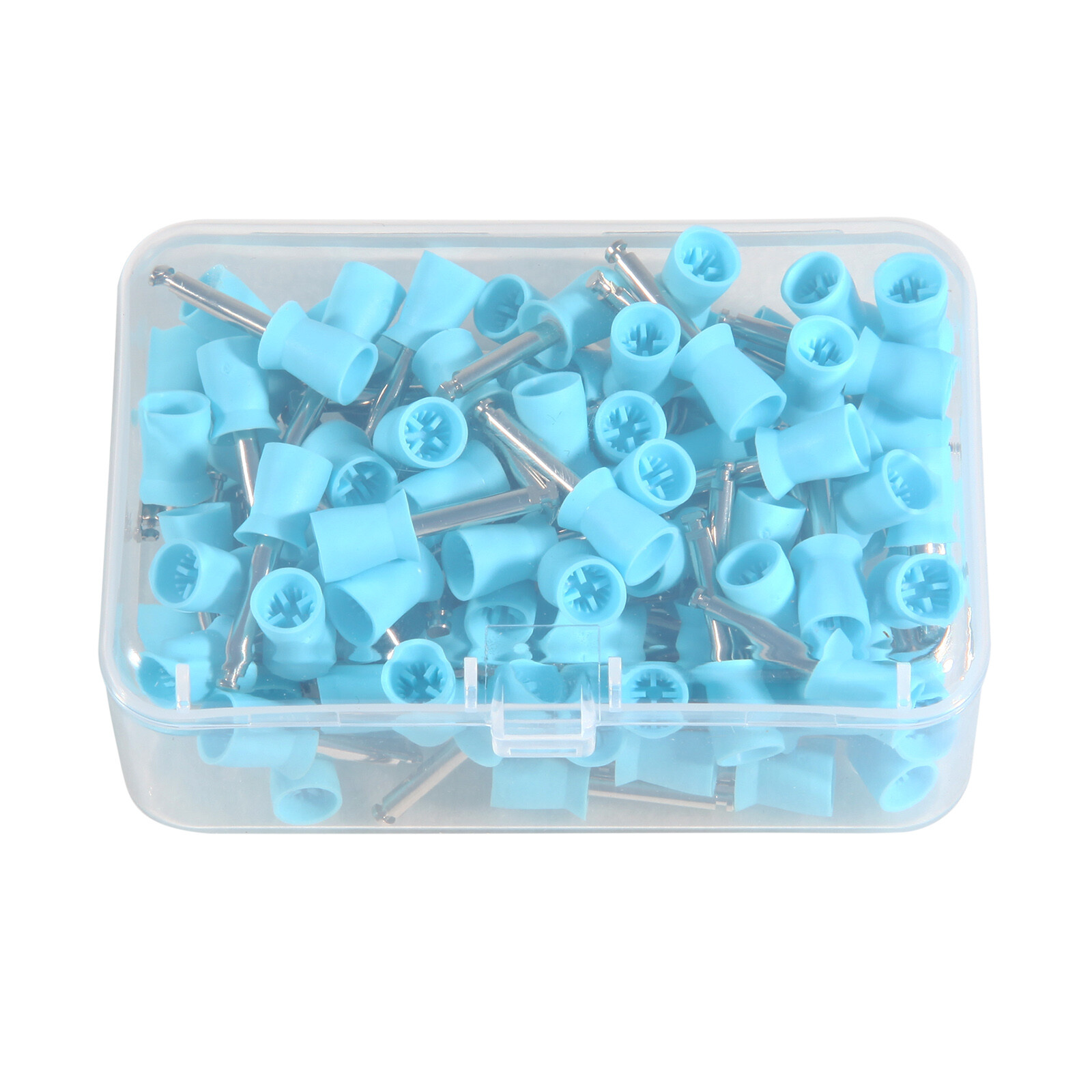 100pc Dental Latch type Rubber Polishing Cups Brushes Tooth Prophy Polisher blue