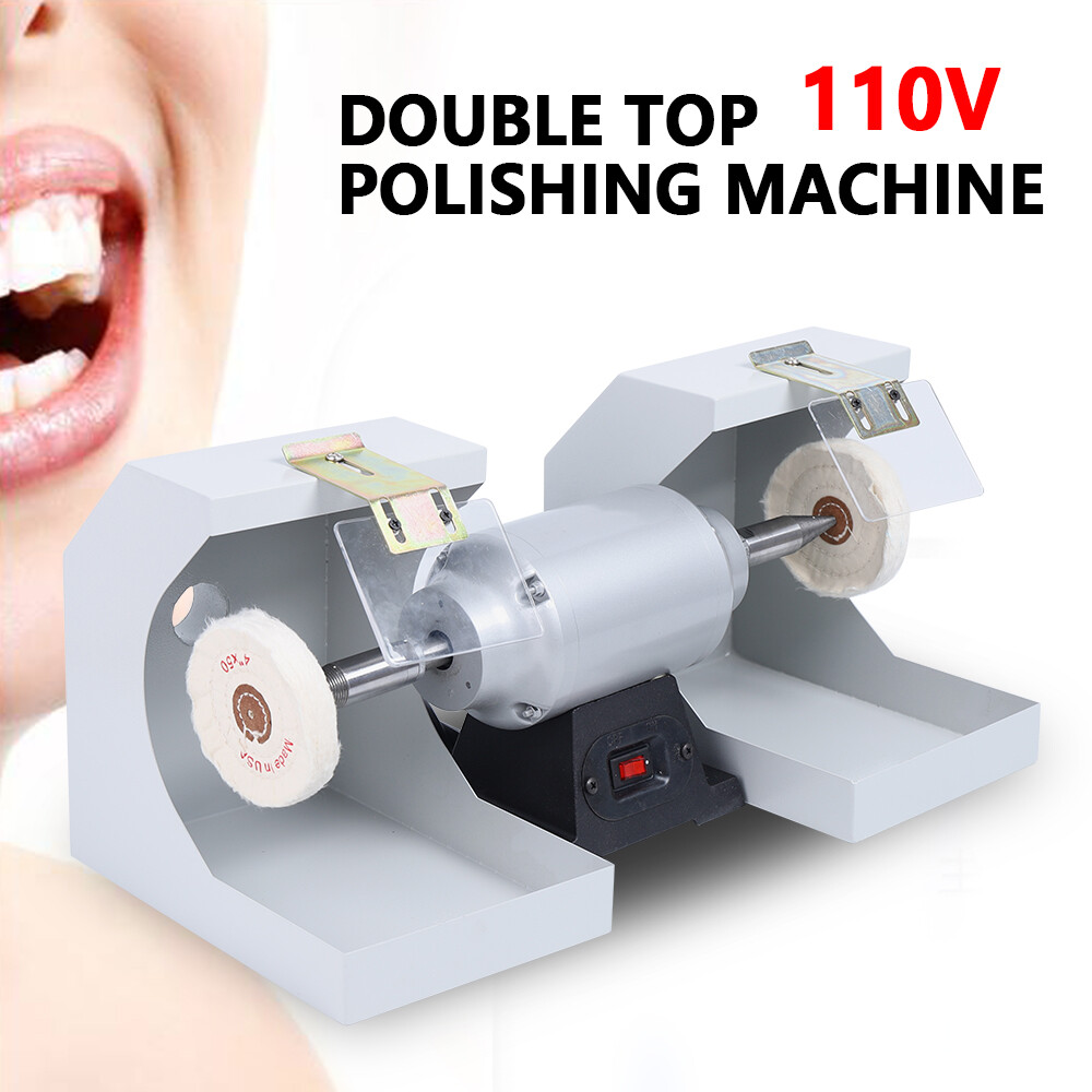 110V Dental Polishing Machine 550W Dual-Lathe Jewelry Polisher Buffing Grinder