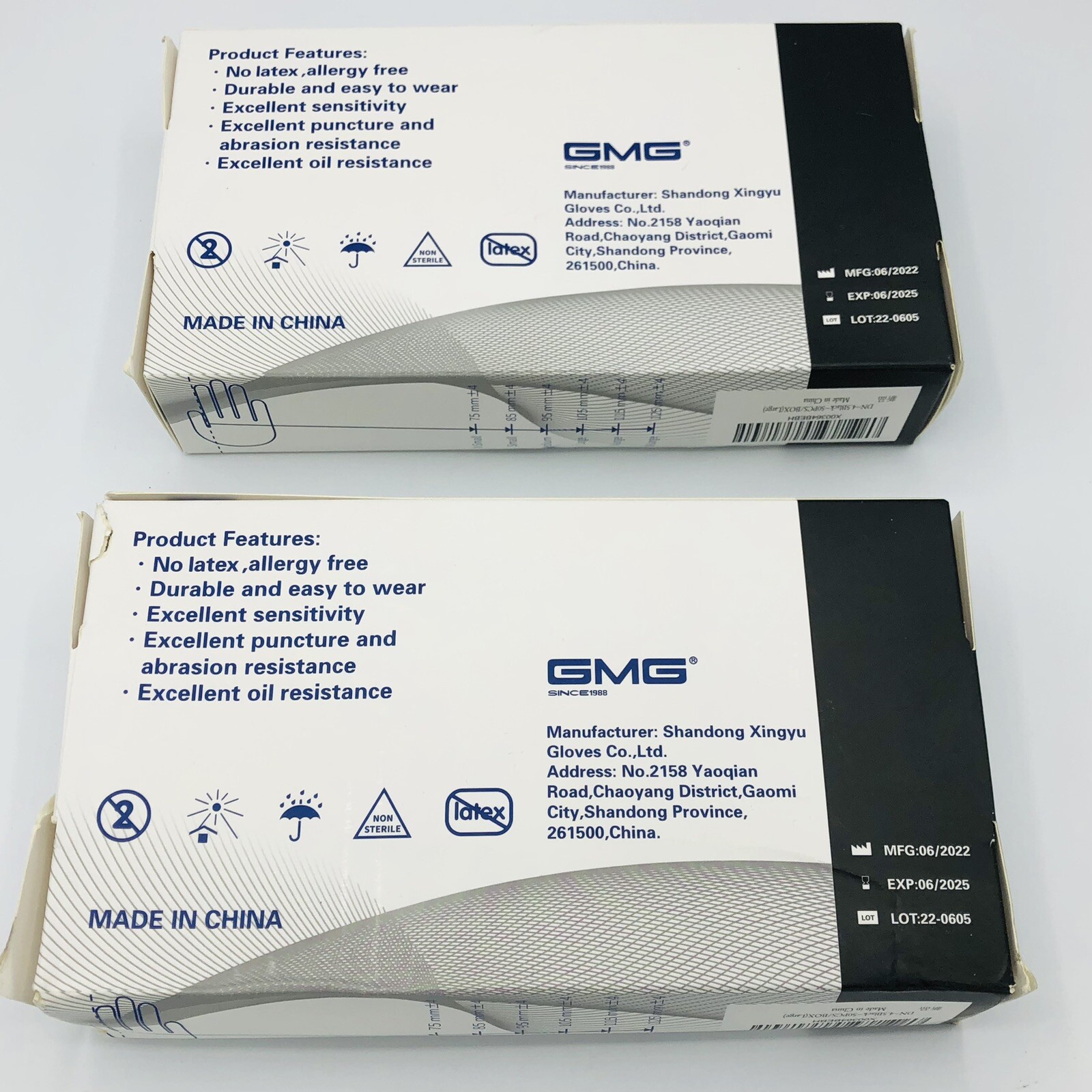 Nitrile Gloves Size Large Black Disposable GMG 2 Boxes of 50 Mechanic