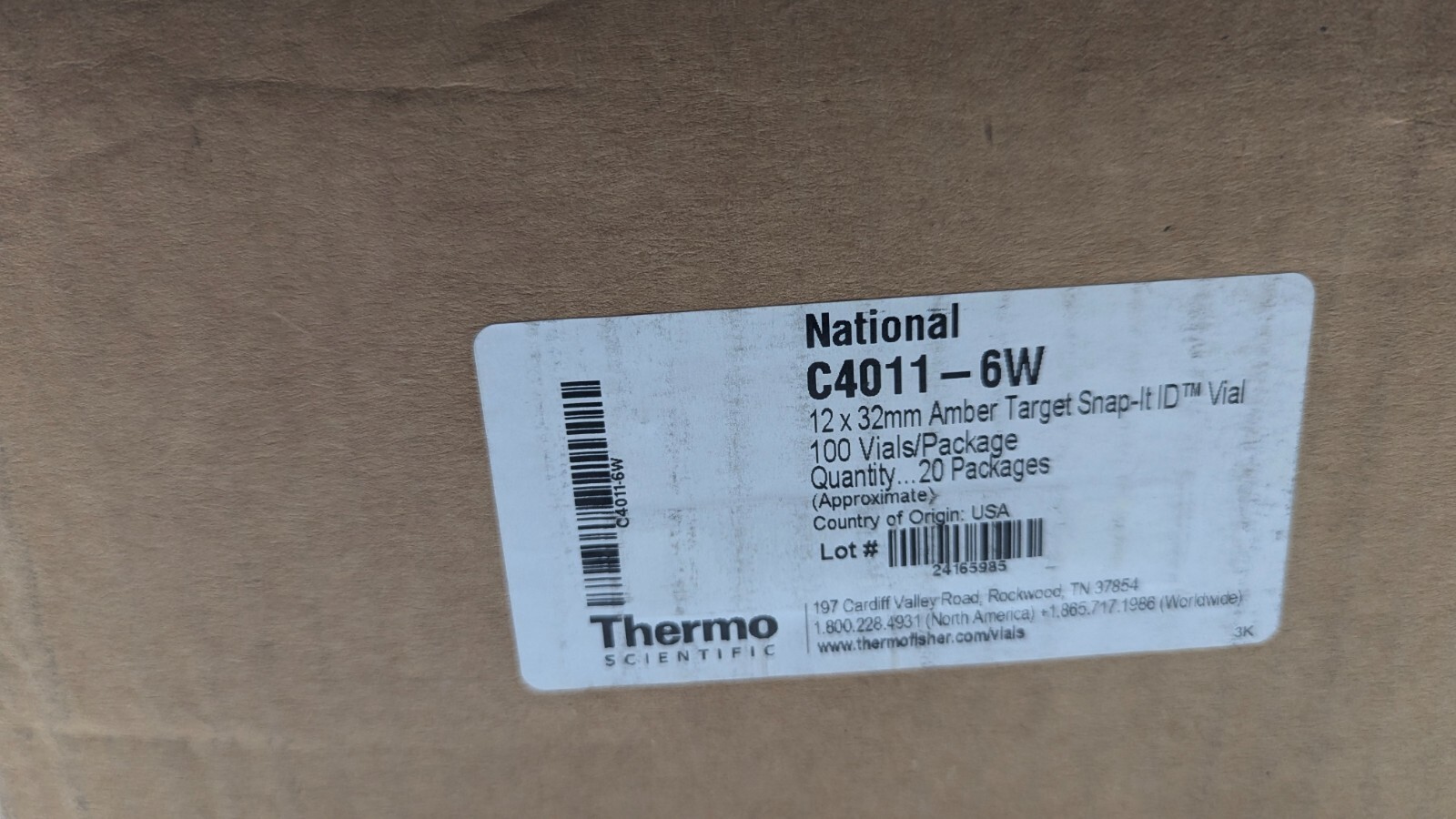 NEW National Scientific C4011-6W 12x32mm 2mL Snap Top Vials (Case of 20 Packs)