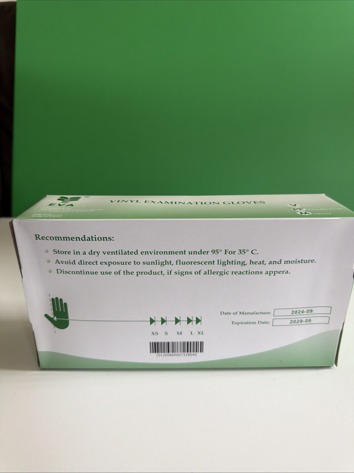 Eva Vinyl Examination Gloves, 100/box Powder Free Vinyl Midium Disposable