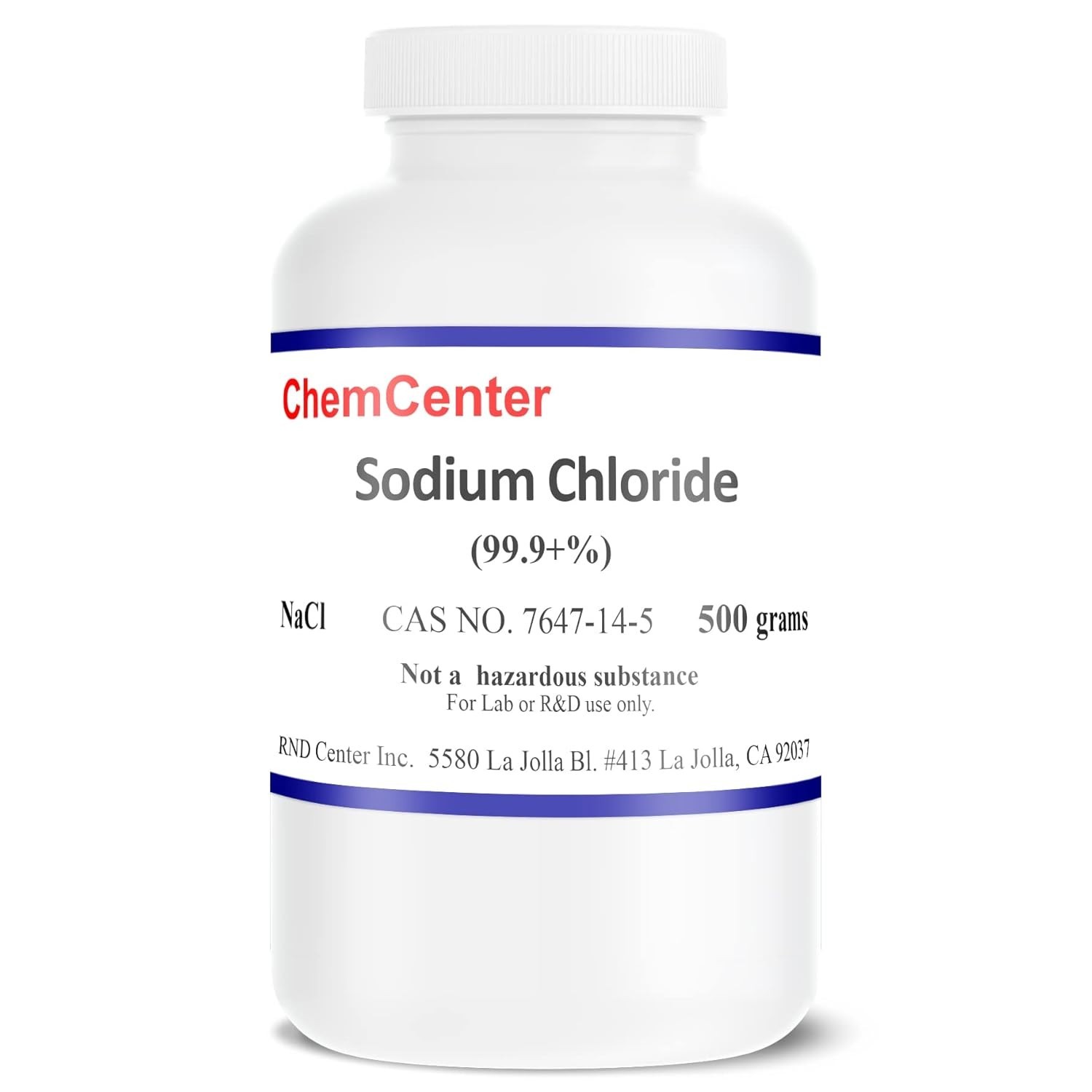 Cloruro de Sodio Puro 99.9% 500g NaCl Cristales para Laboratorio e Investigación
