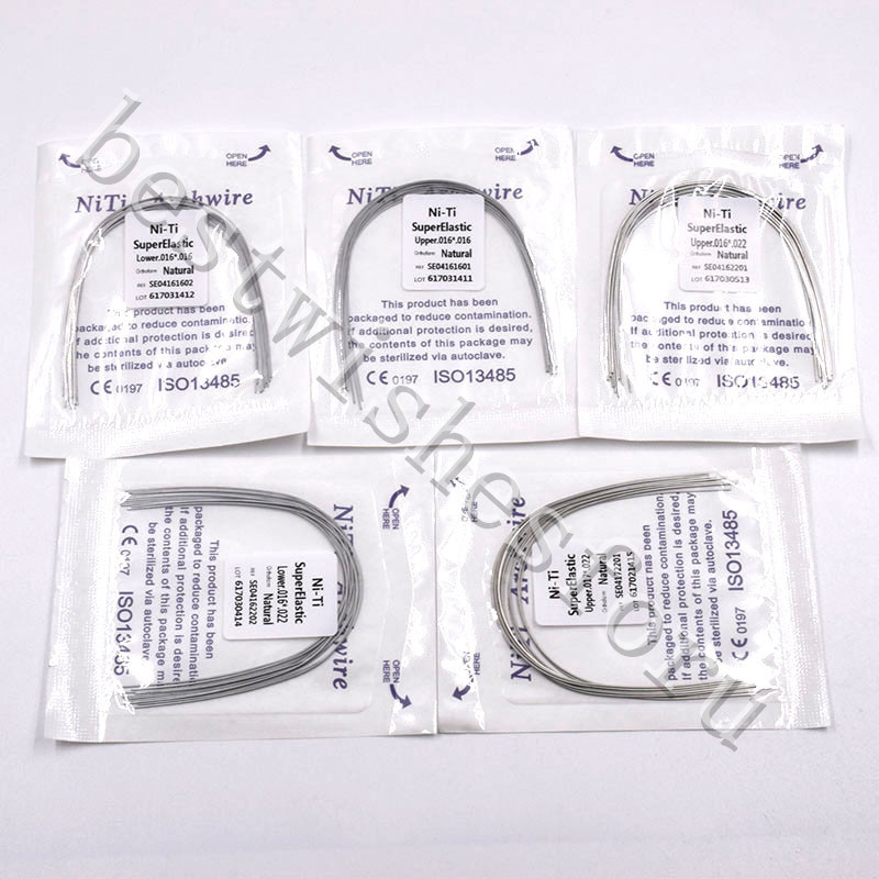 100 Pcs Dental NITI Rectangular Arch Wire Natural Upper Lower 014*025-021*025