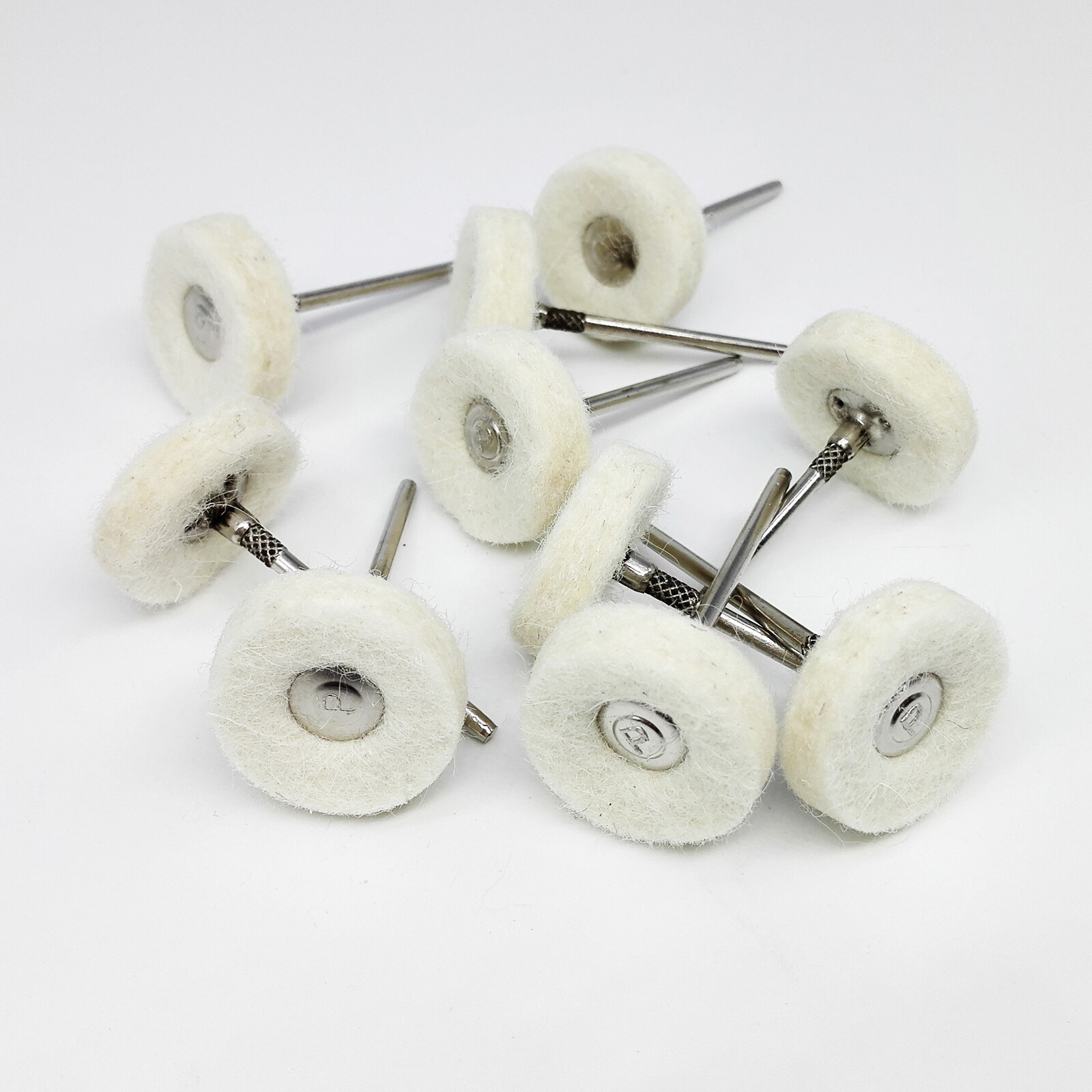 10 Pcs Dental Wheel Wool Felt Disc Polishing Brush Buffing Pads Burs Rotary Tool