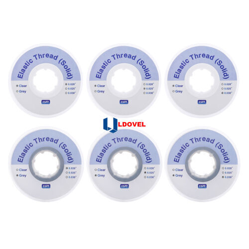 25feet/Roll 020 025 030 Gray Solid Elastic Thread Dental Ortho Clear Powerful