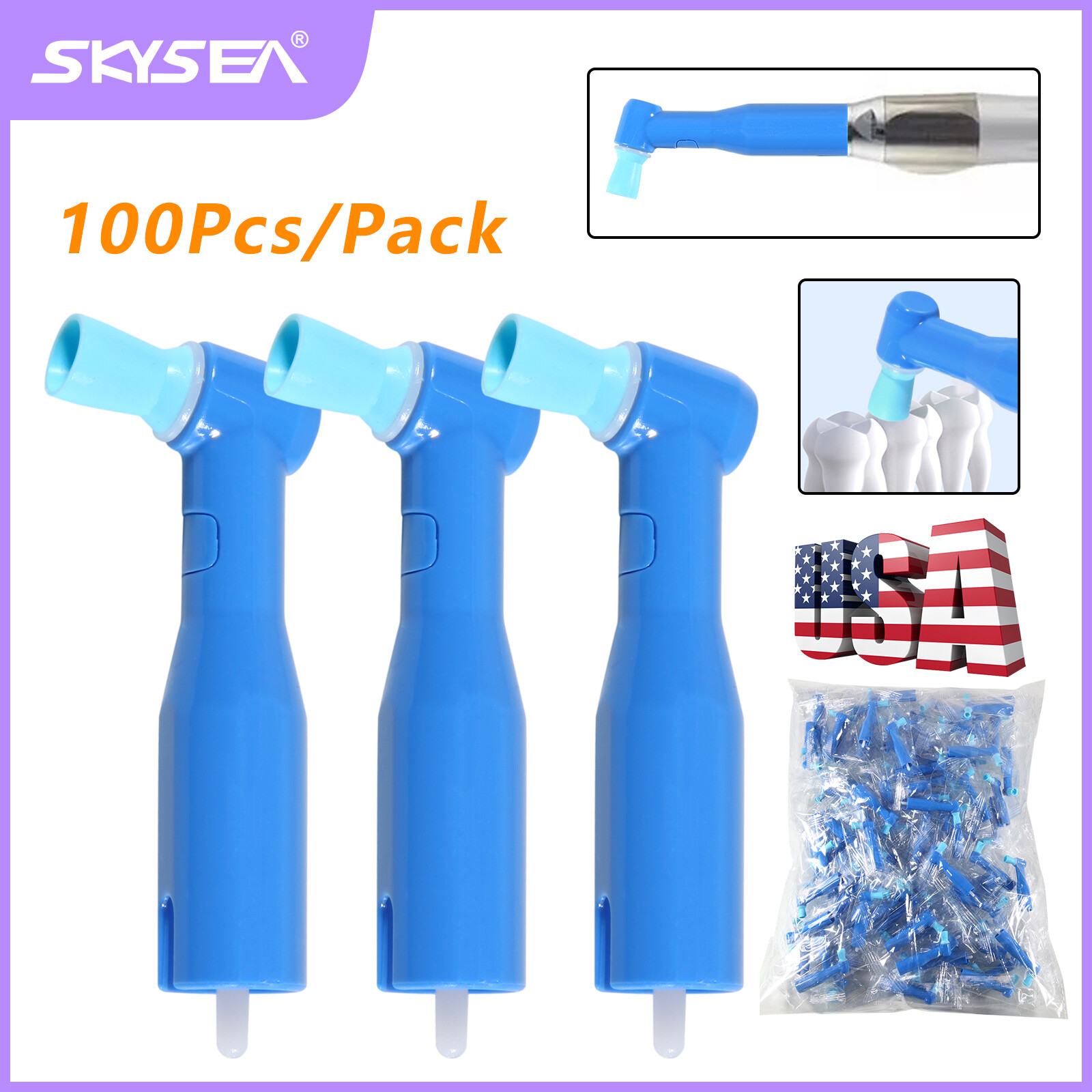 Dental Disposable Prophy Angles Regular Latex Free Contra Angle 105° – 500pcs
