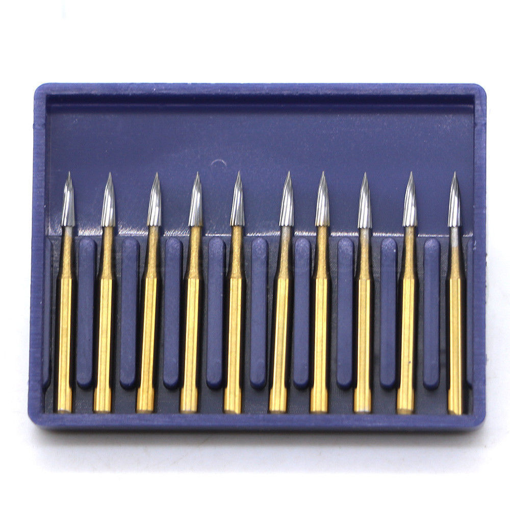 Dental Tungsten Carbide Burs Finishing Polishing Trimming FG Egg Football Flame