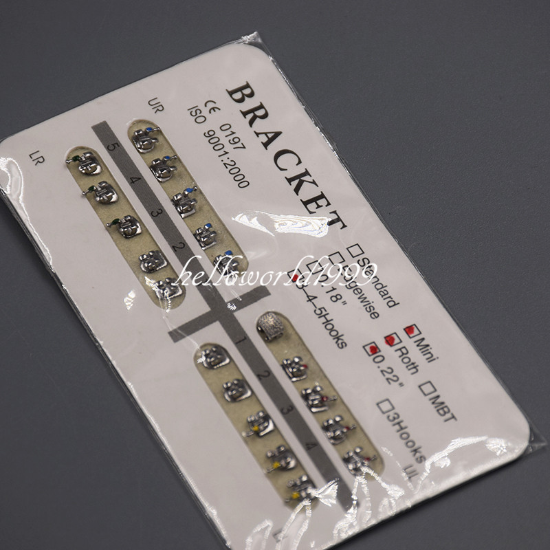 20 Pcs/Set Dental Metal Brace Brackets Orthodontic Mini Roth 022 Slot 345 Hooks