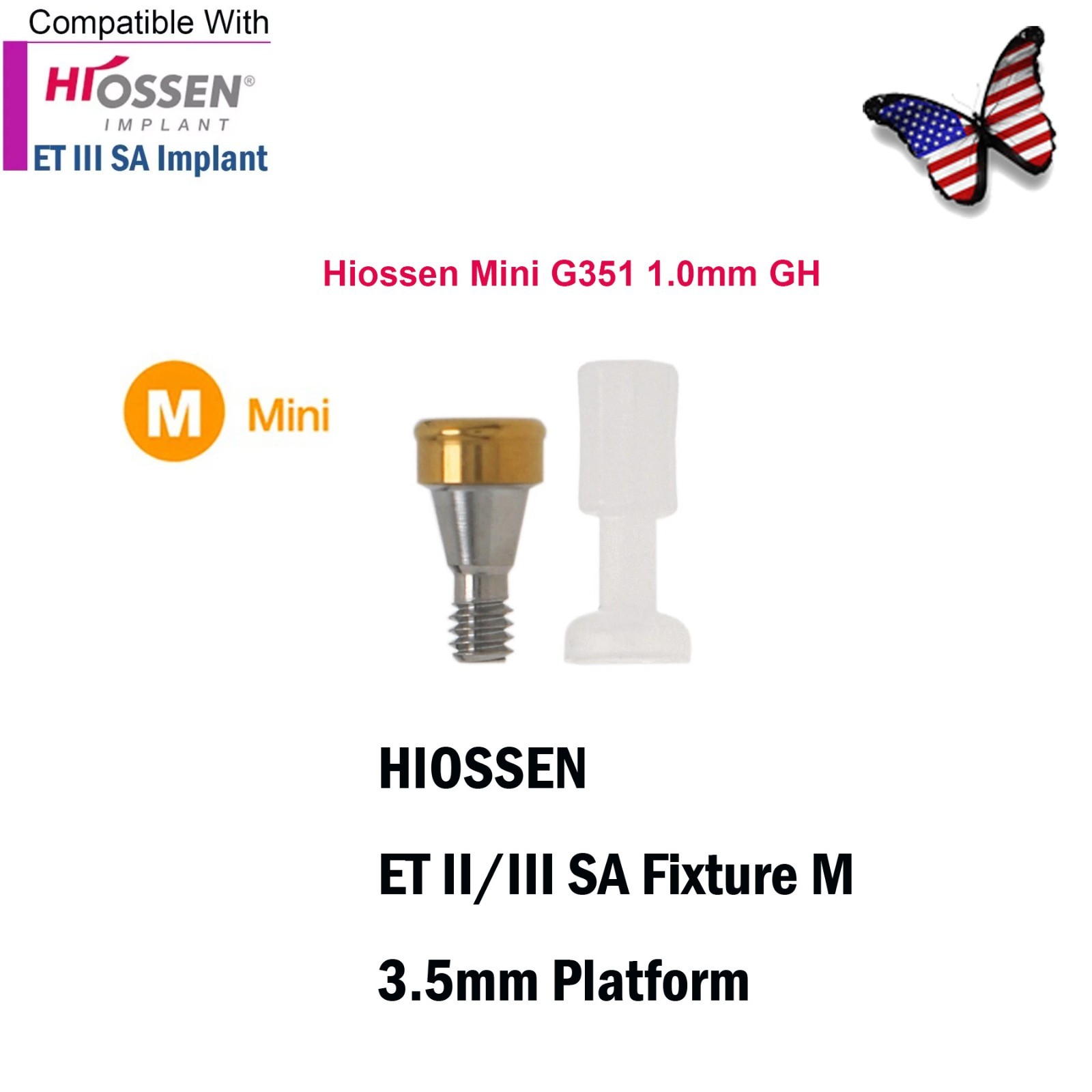 Dental Locator Abutment Compatible Hiossen Osstem Regular Mini Platform Titanium