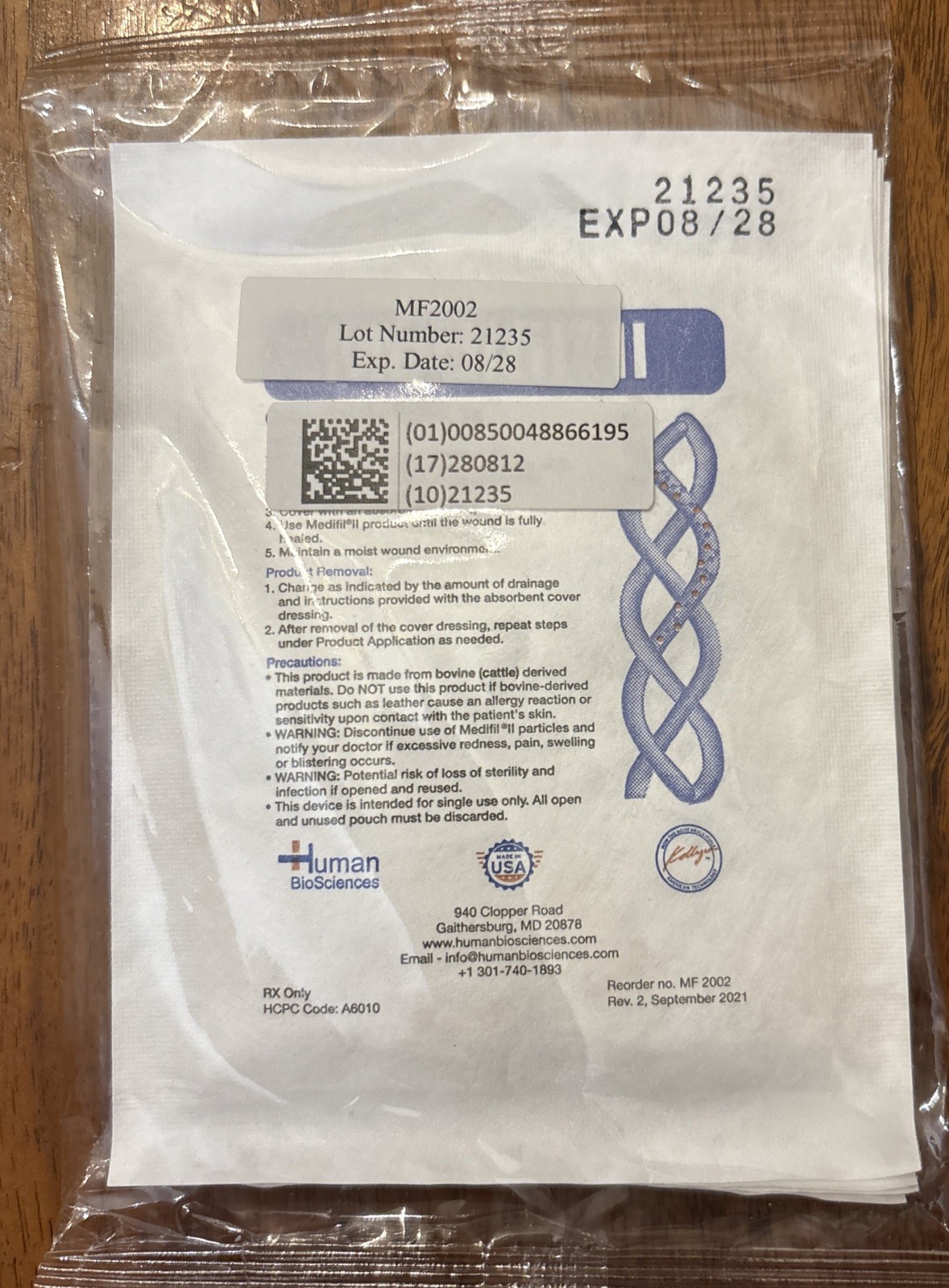 Medifil II Collagen Particles /5 Sealed 1 Gram Packets Expire 08/2028 Wound Care