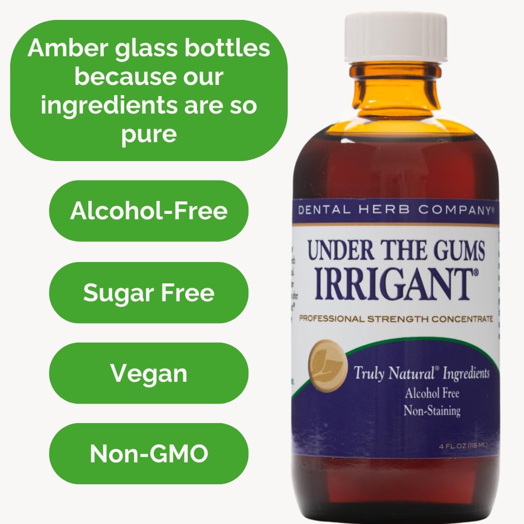 Under The Gums Irrigant Solution – Alcohol-Free, Vegan Herbal Solution for Wa…
