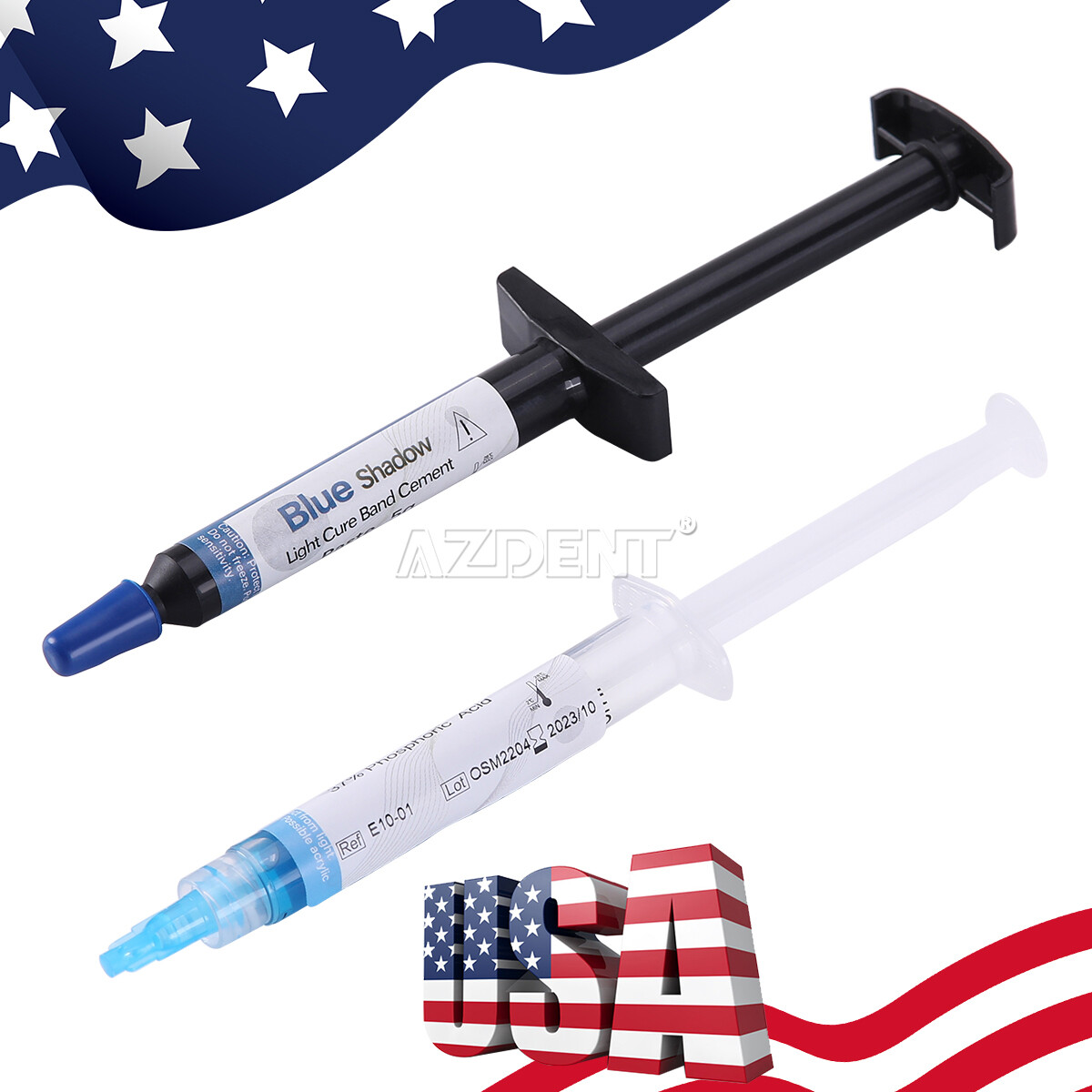 Dental Orthodontic Cure Light Composite Resin Adhesive Etchant Blue Glue Kit