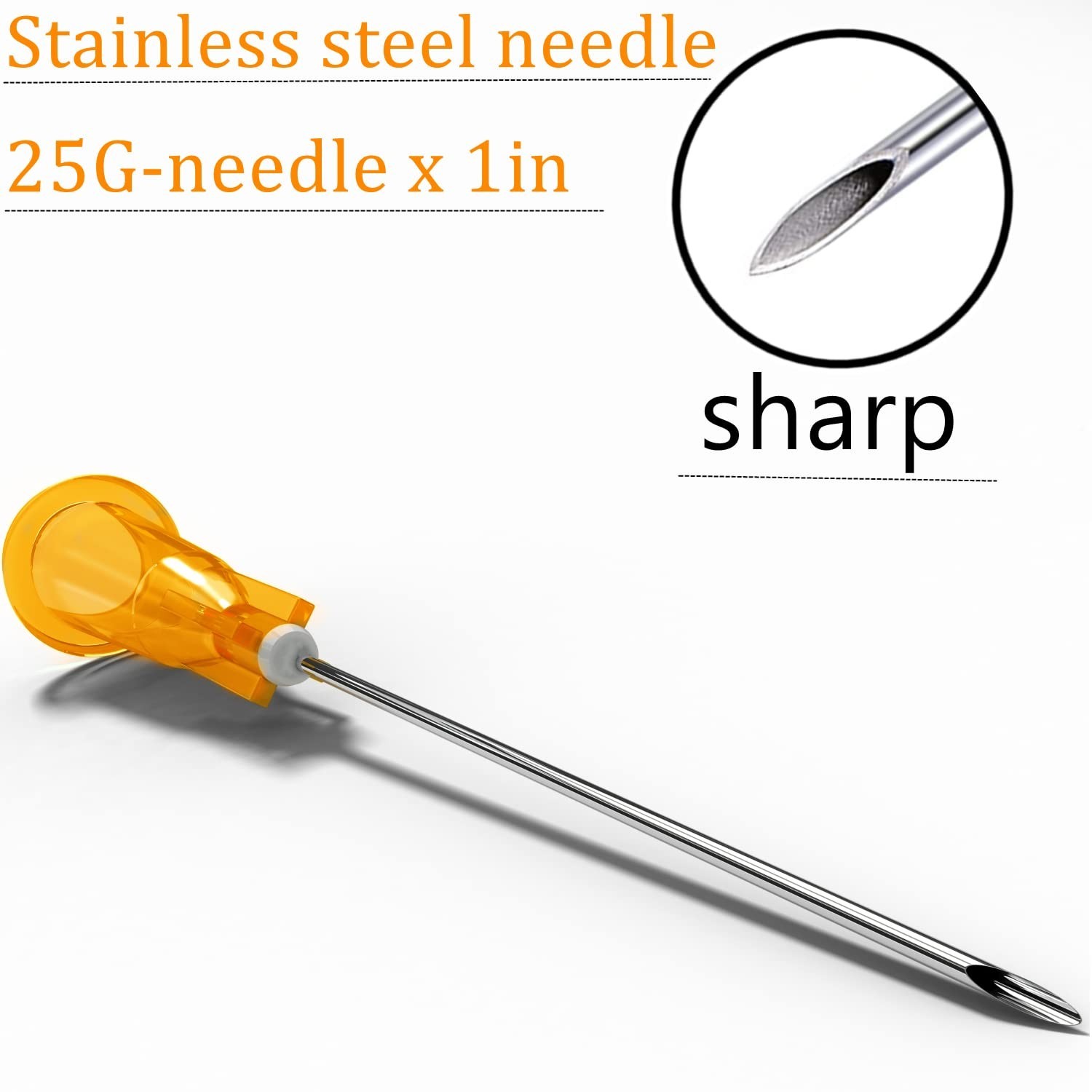 Versatile 100 Pack 25Gauge 1 Inch Luer Lock Needles for Medical & Art Use