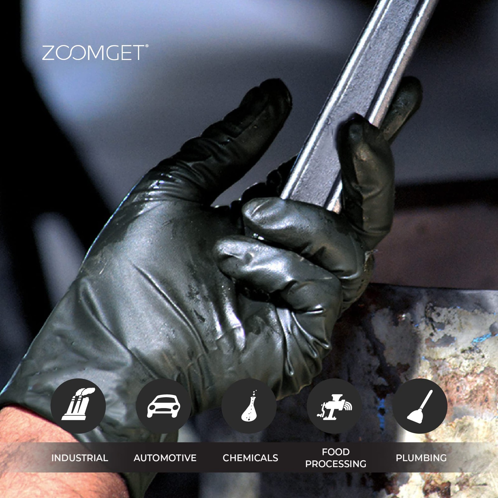 X3 Black Gloves, Disposable, Latex Free, Nitrile, for XX-Large,