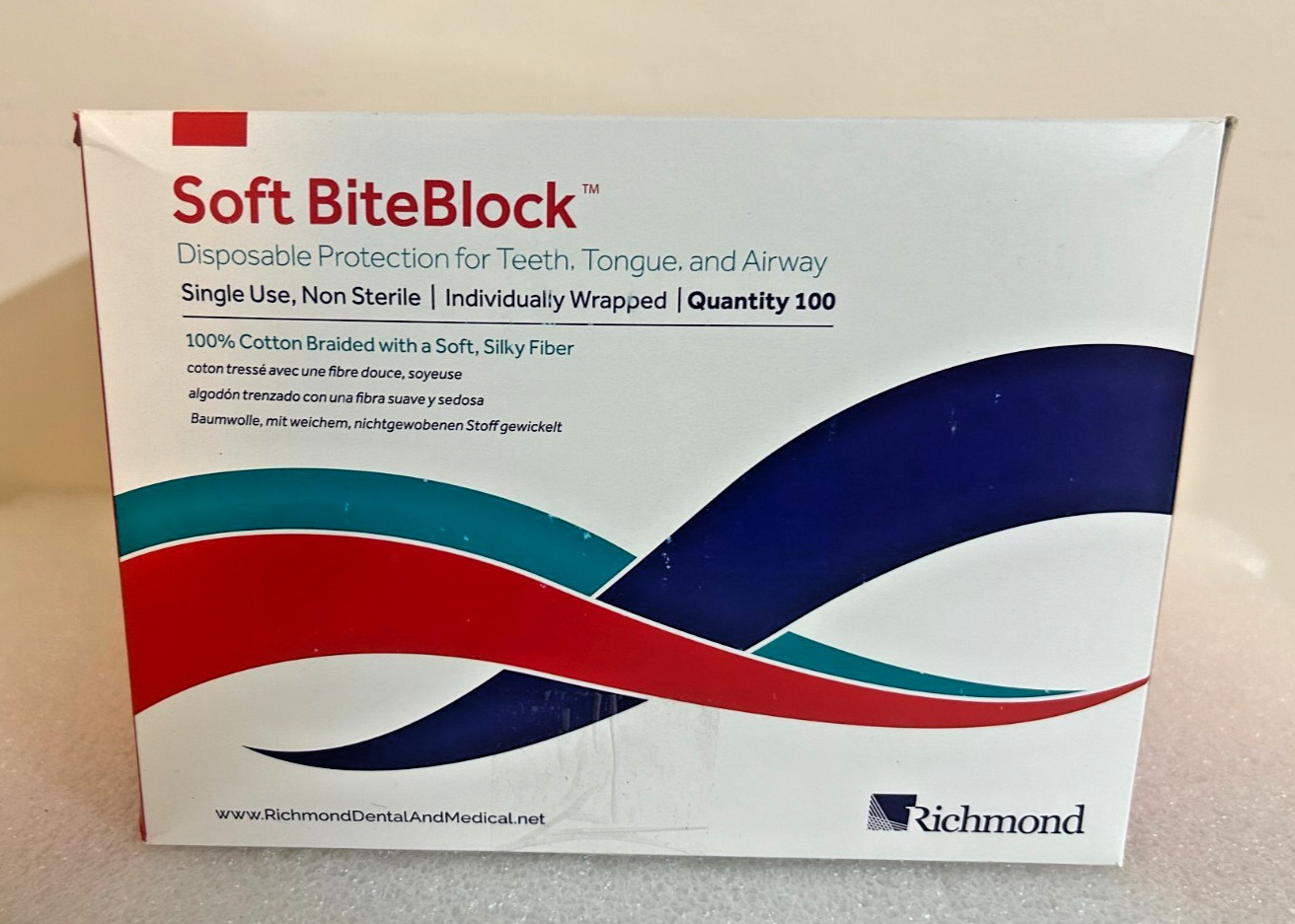 100x Richmond Soft BiteBlock Large 4″ x 3/4″ 260004 New Sealed
