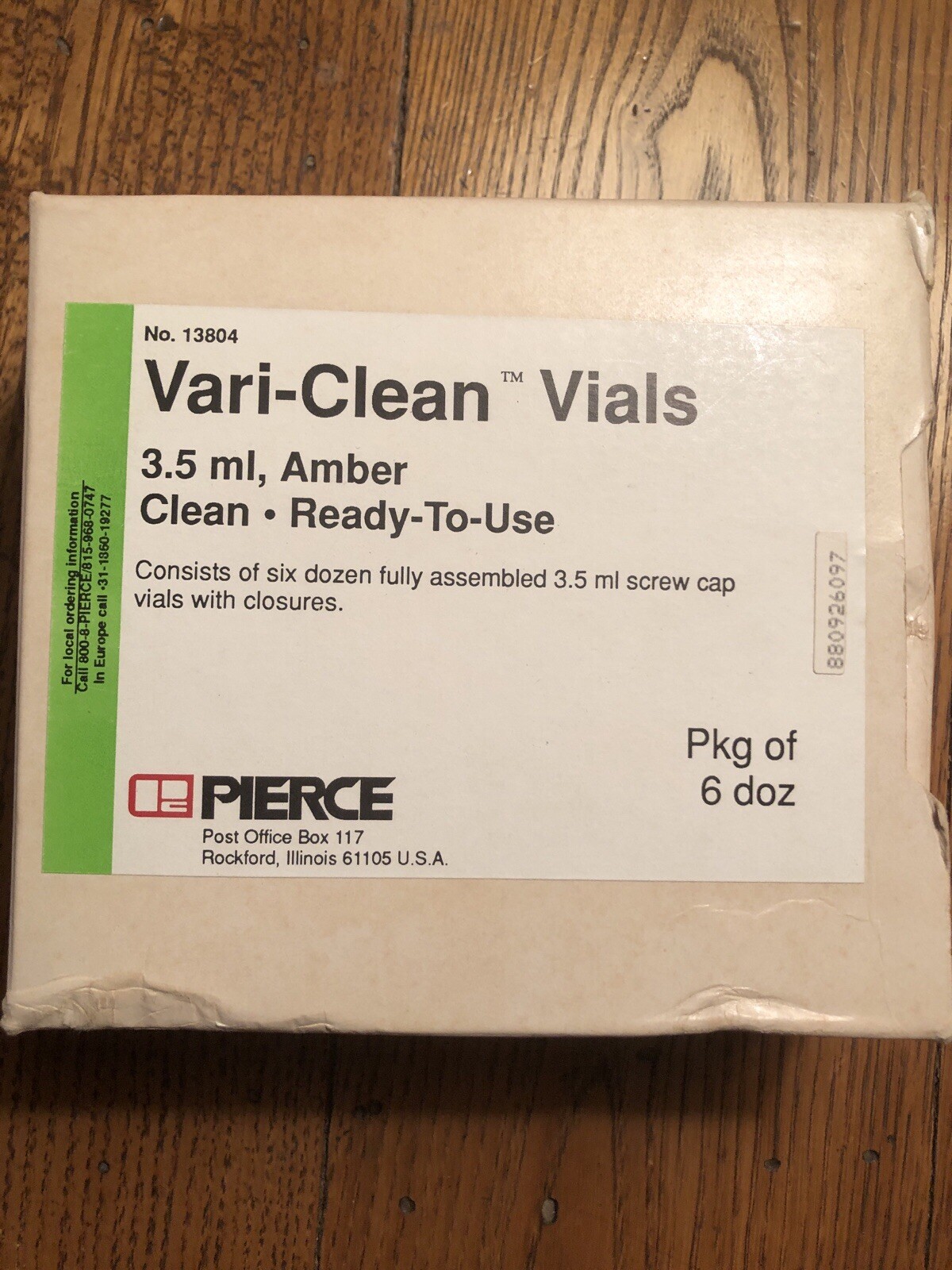 Pierce Vari-Clean Vials 3.5 ml , Amber, Six Dozens Fully Assembled.