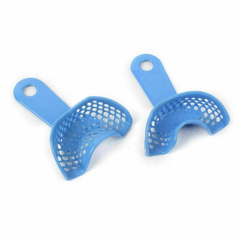 2 Pcs Dental Impression Trays Plastic-Steel Denture Autoclavable Upper + Lower