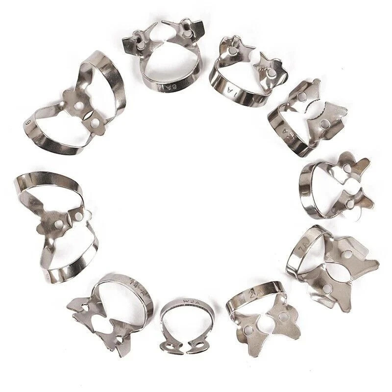 56 Sizes Endodontic Dental Surgical Rubber Dam Clamps Stainless Steel Clamps