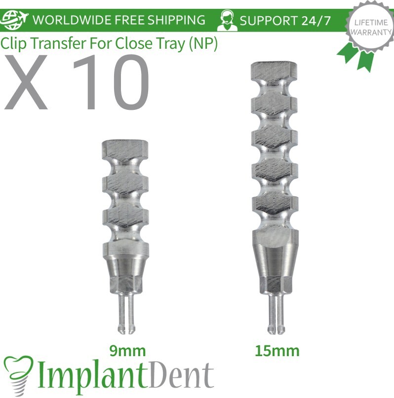 10x Clip Transfer For Close Tray Impression Coping Fixture Conical Connection NP
