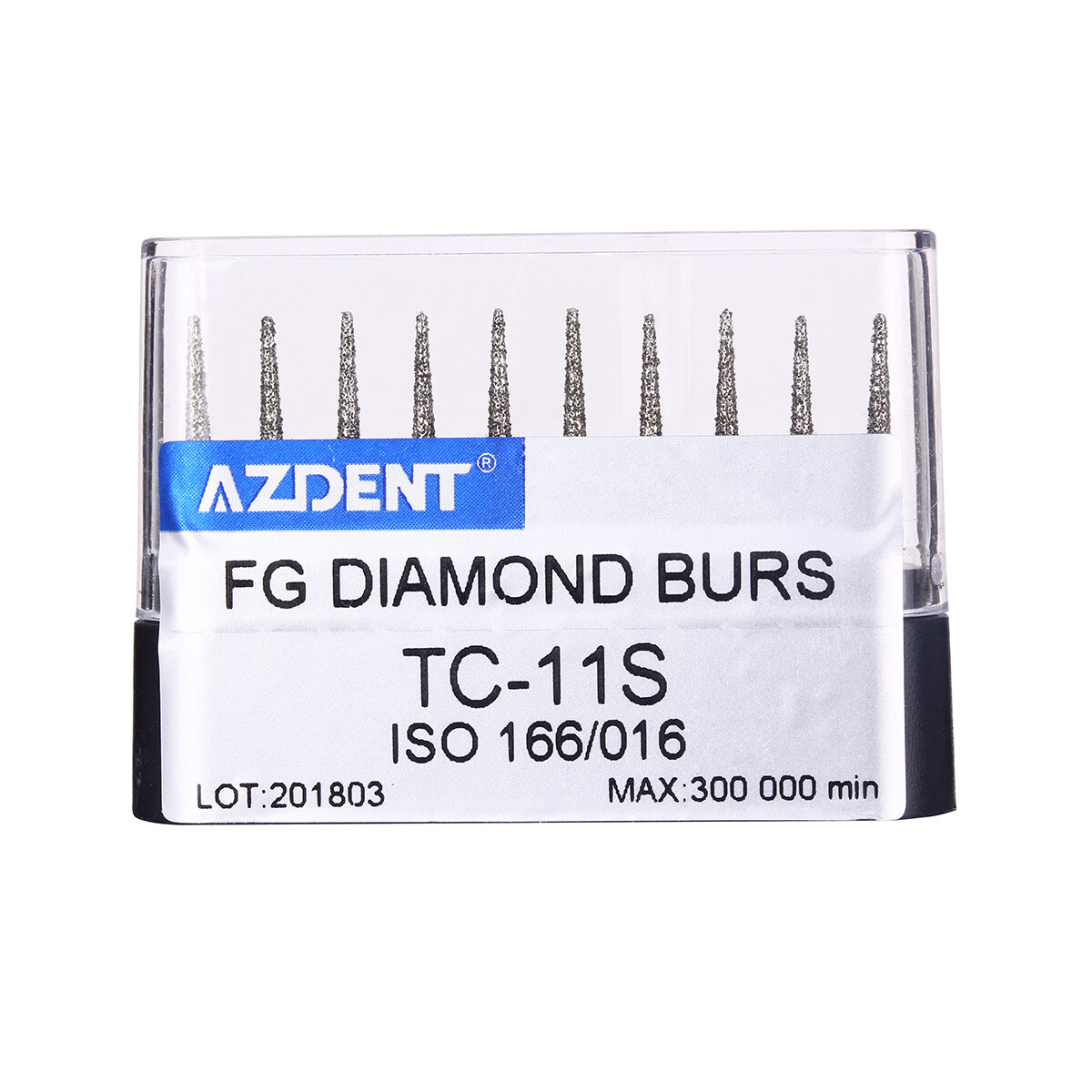 10pc/Kit Dental Diamond Bur Tips Set Drills Burs fit High Speed Handpiece AZDENT