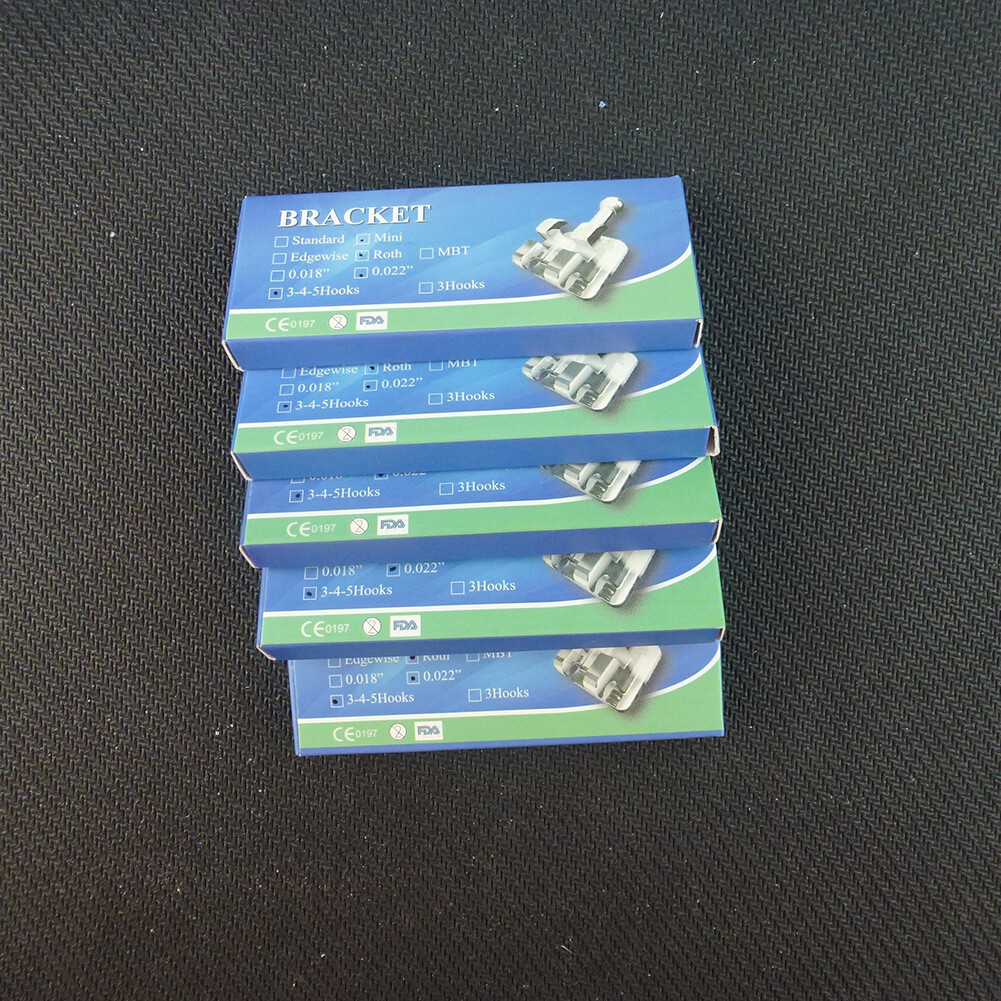 5pack Dental metal brackets roth/MBT orthodontic Mini braces slot.022 hook on345