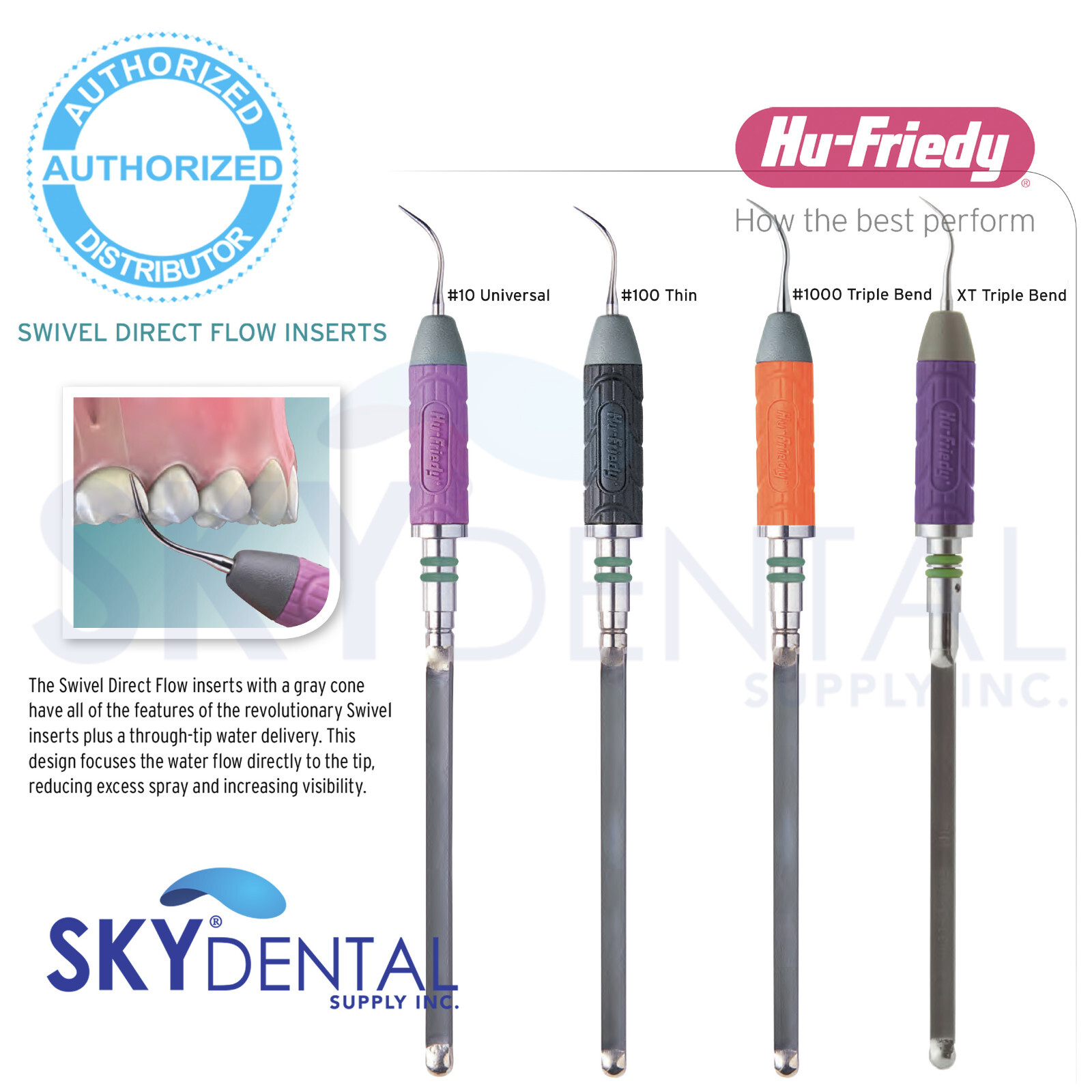 Hu-Friedy INSERT SWIVEL DIRECT FLOW ULTRASONIC INSERTS