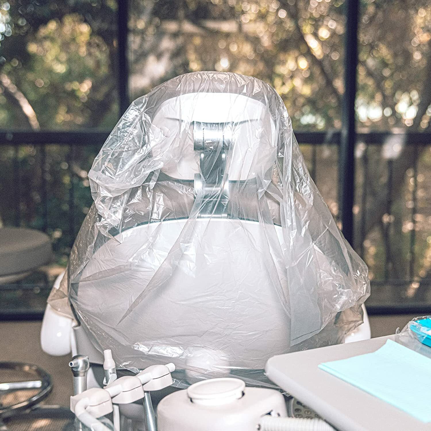 3Boxes Dental Half Chair Cover Clear Plastic Sleeves Medium Size 27.5″ x 24″
