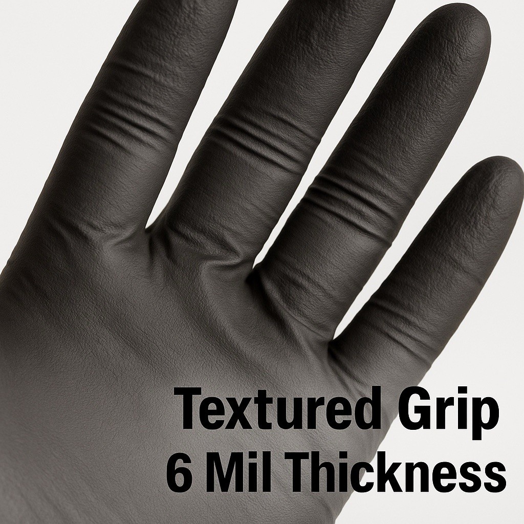 Lavex Pro 6 Mil Black Nitrile Gloves Small 100ct | Heavy-Duty Powder-Free