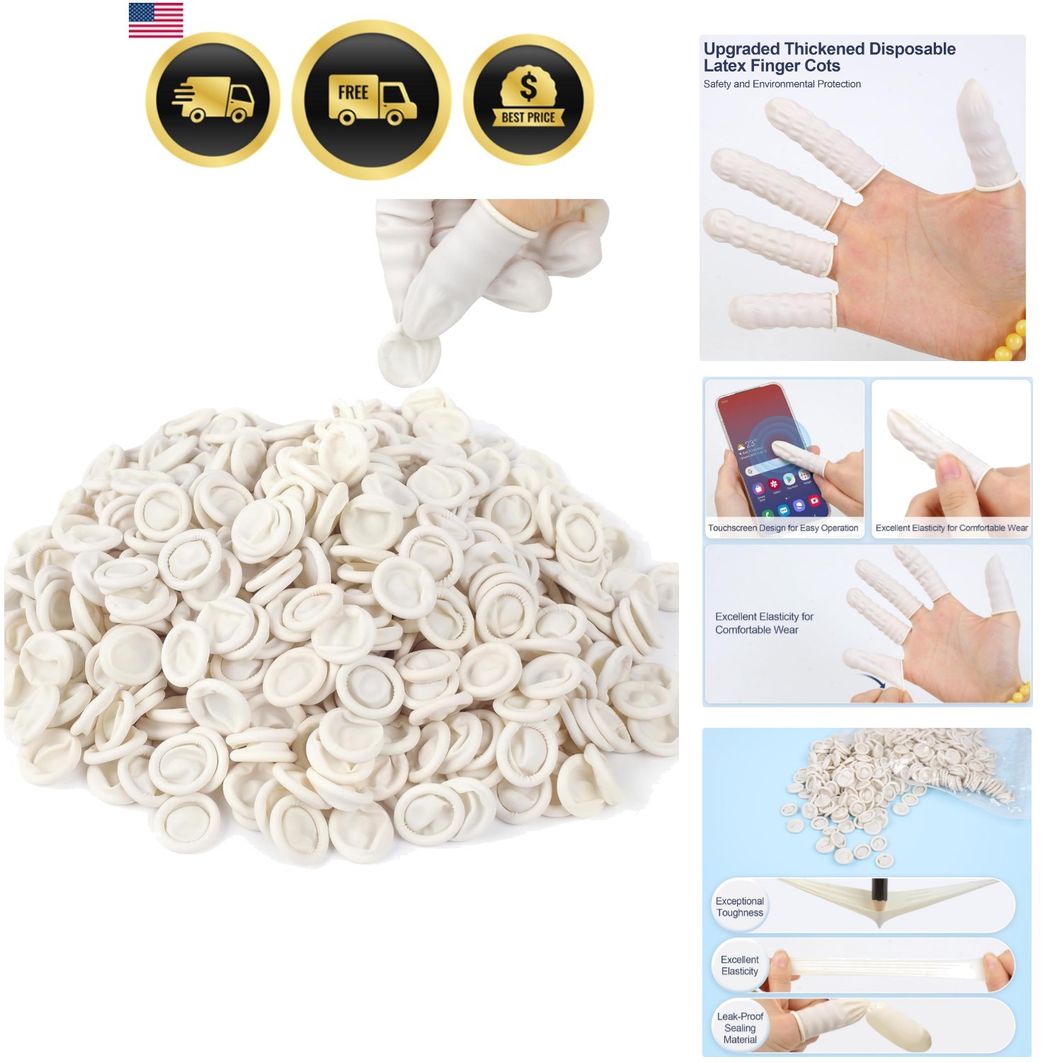 Finger Cots Finger Gloves DisposableApprox 480pcs,Medium Finger Protectors,Fi…
