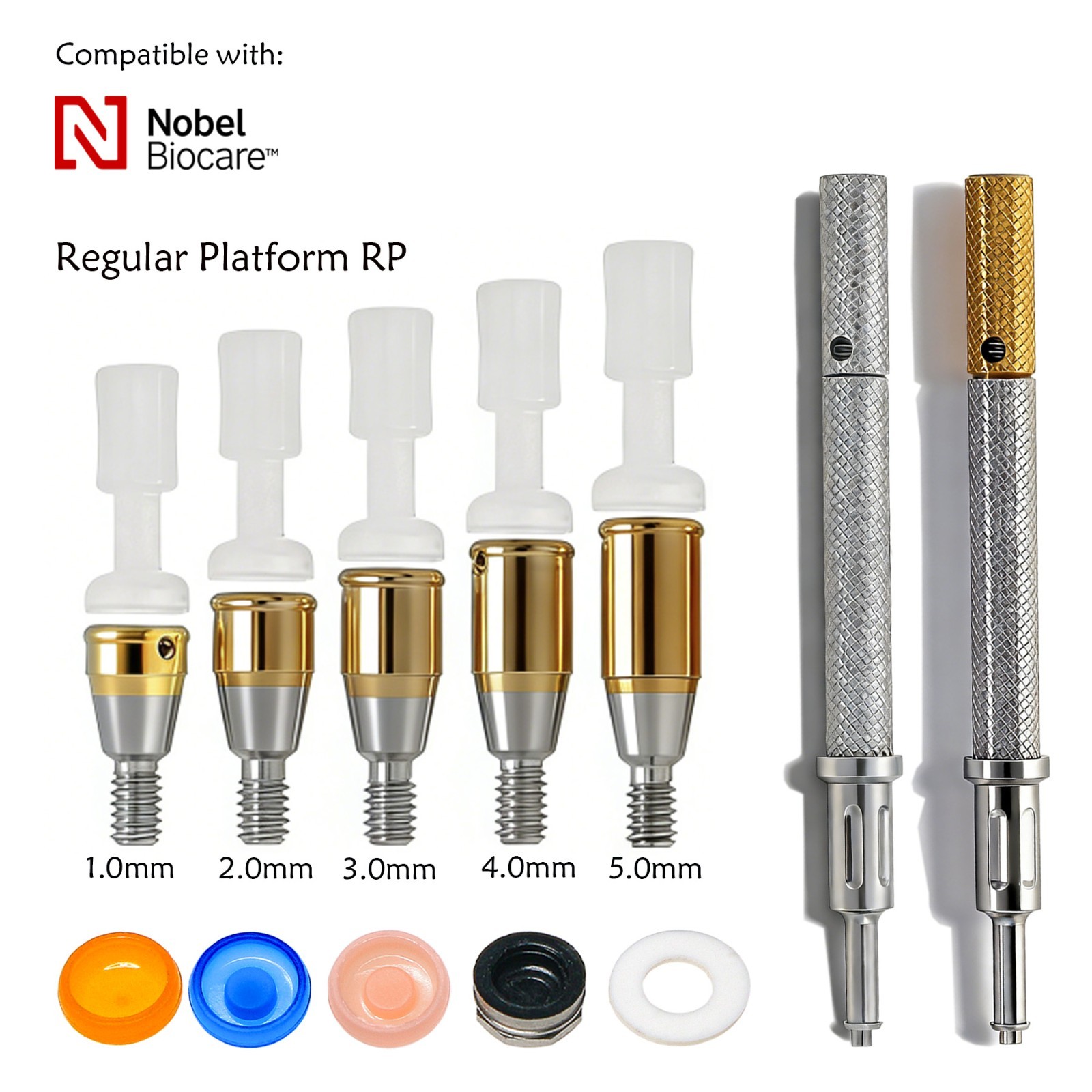 Dental Locator Attachment Abutment & Male Caps for Hiossen/Nobel/Zimmer/Bego/Mis
