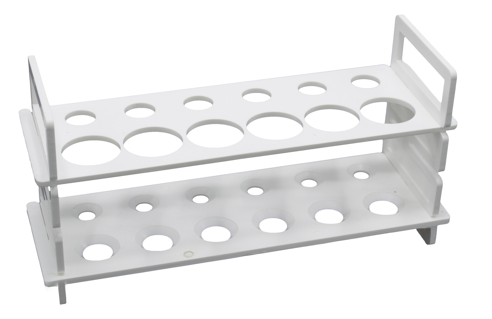 Eisco 12 Hole Test Tube Rack, Holds (6) 30mm and (6) 15mm Diameter Test Tubes