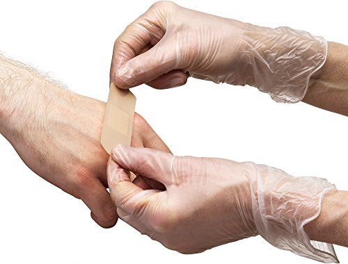 Disposable Plastic Vinyl Clear Gloves Non Sterile Powder Free Latex Free,100Pack