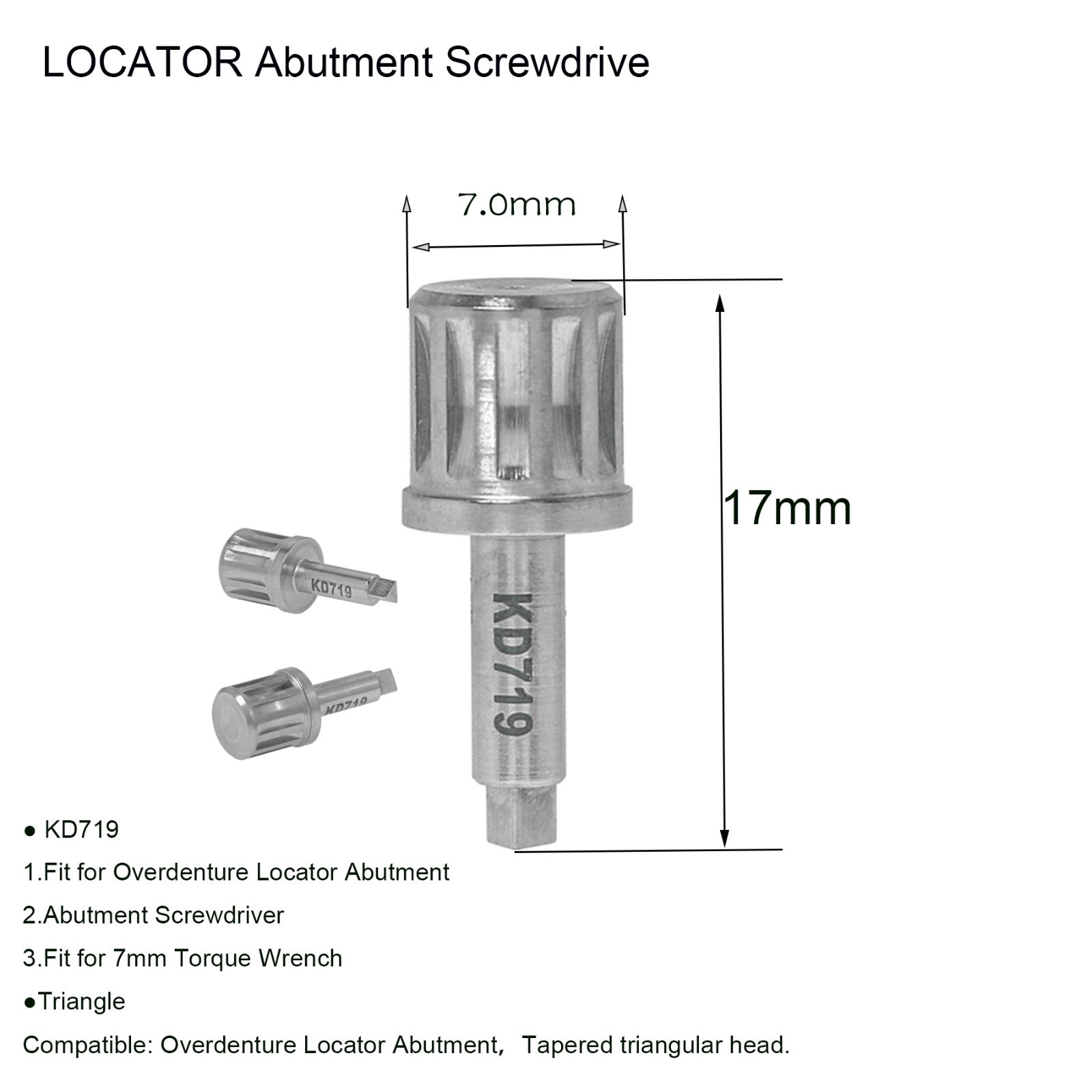 Dental Locator Abutment Drivers Tool Male Cap Inserts for MegaGen AR/AO Platform