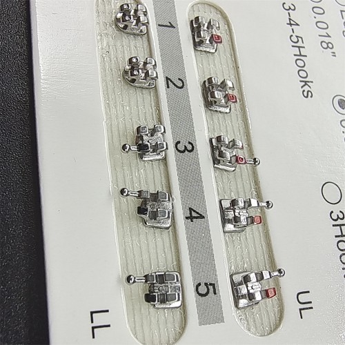 20Pcs/Set Dental Orthodontic Brackets Braces Metal Mini Roth.022 Hooks 345