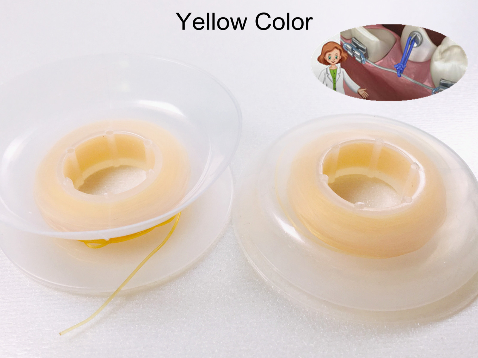 2Rolls Dental Orthodontic Elastic Power Tube Orthodontic Solid Thread 5 Colors