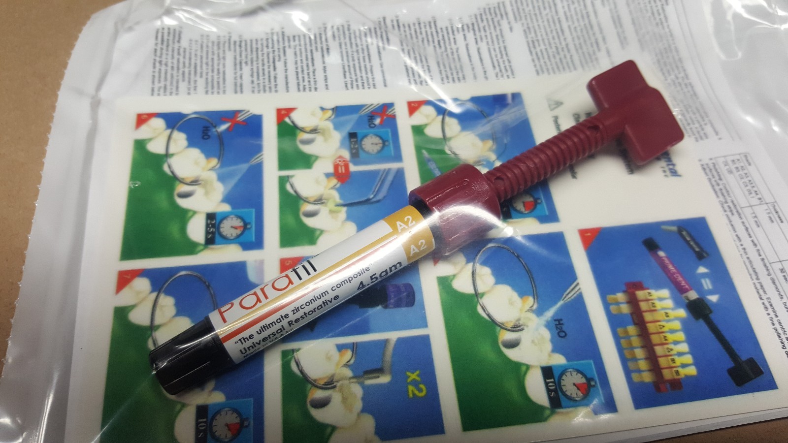 Lot x 3 Dental Parafil Zirconium composite universal restorative A2 Syringes
