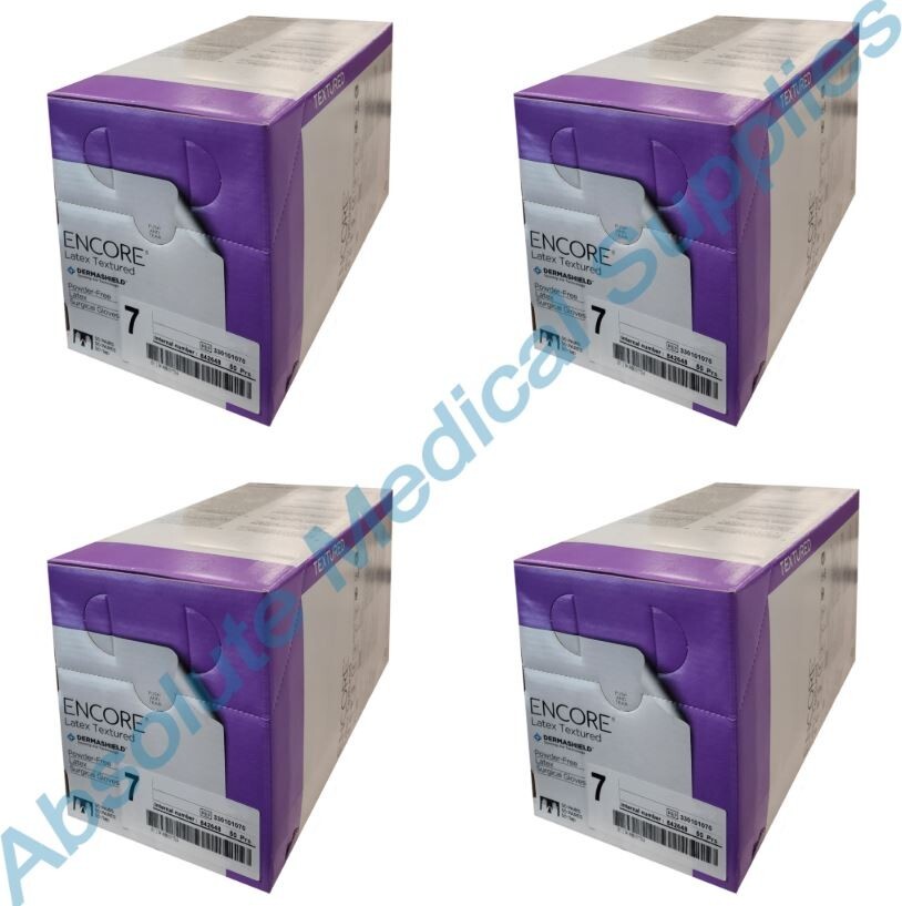 *200-Pairs* Ansell Encore Dermashield Latex Surgical Size-7 Gloves 330101070