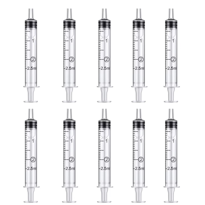 2-20Pcs 1Ml-10Ml Plastic Reusable Syringe for Measuring Nutrient Hydroponics Kit