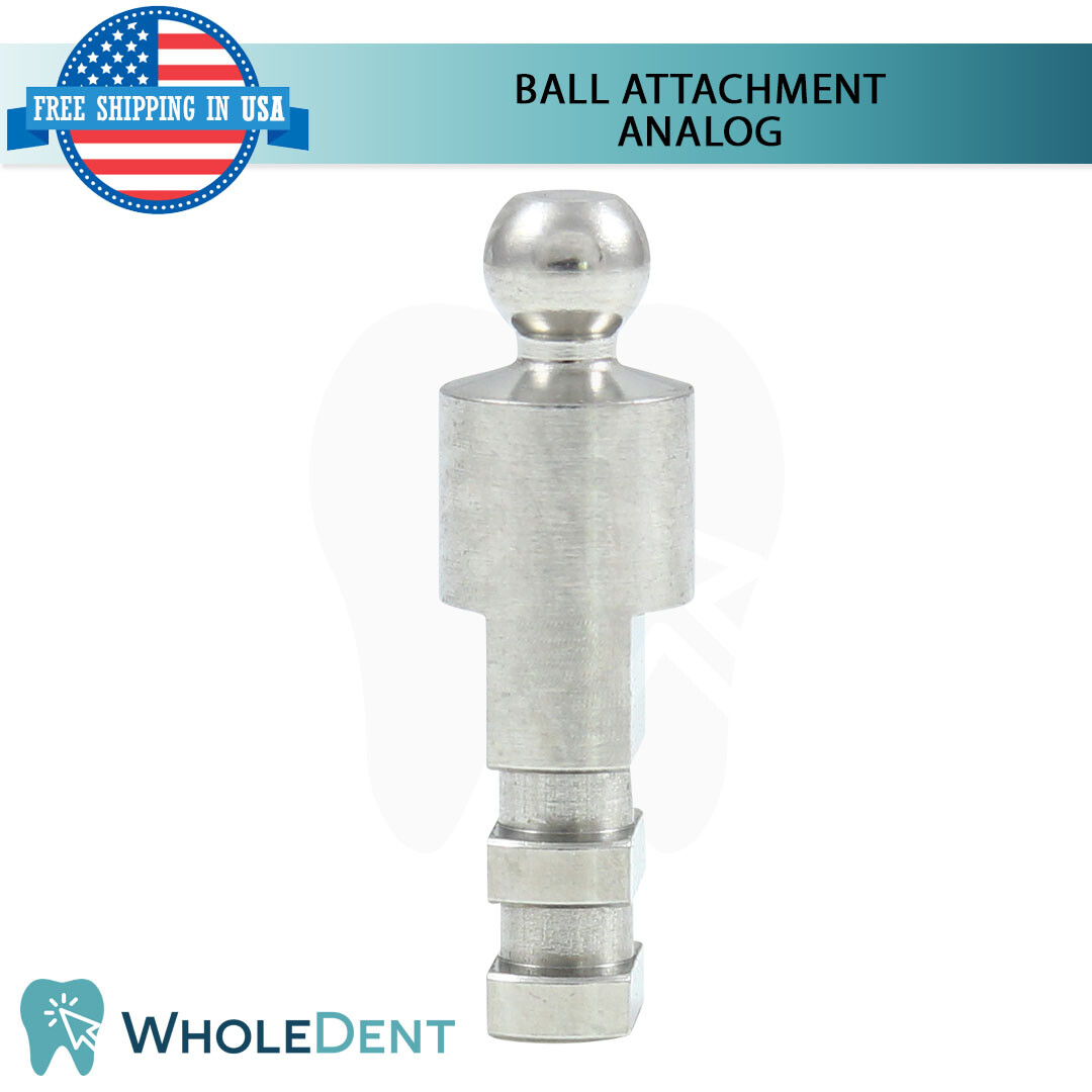 10x Ball Attachment Analog Titanium Dental Abutment Lab Replica 15.1mm Length