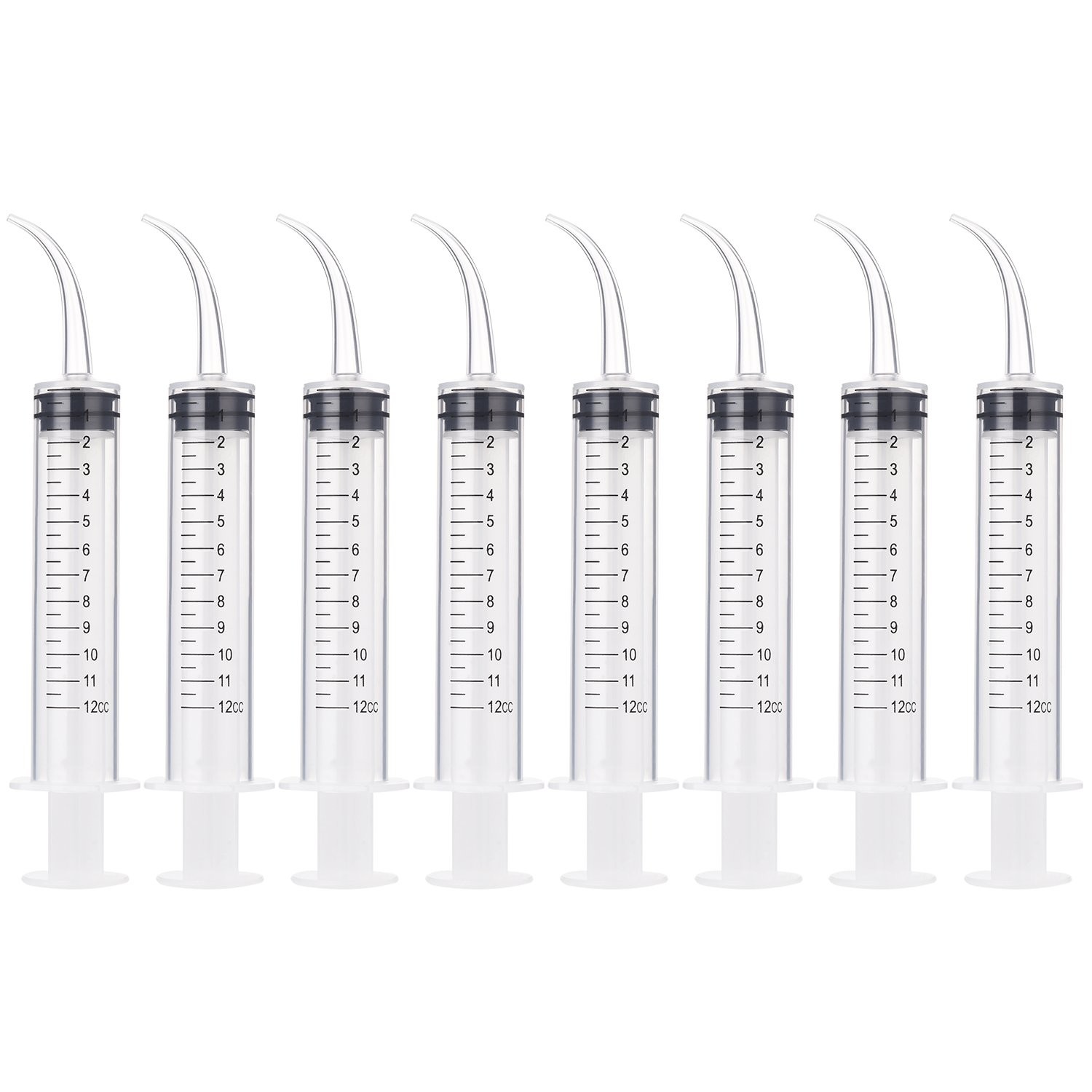 TecUnite 8 Pcs Syringe 12cc Dental Irrigation with Curved Tip for…