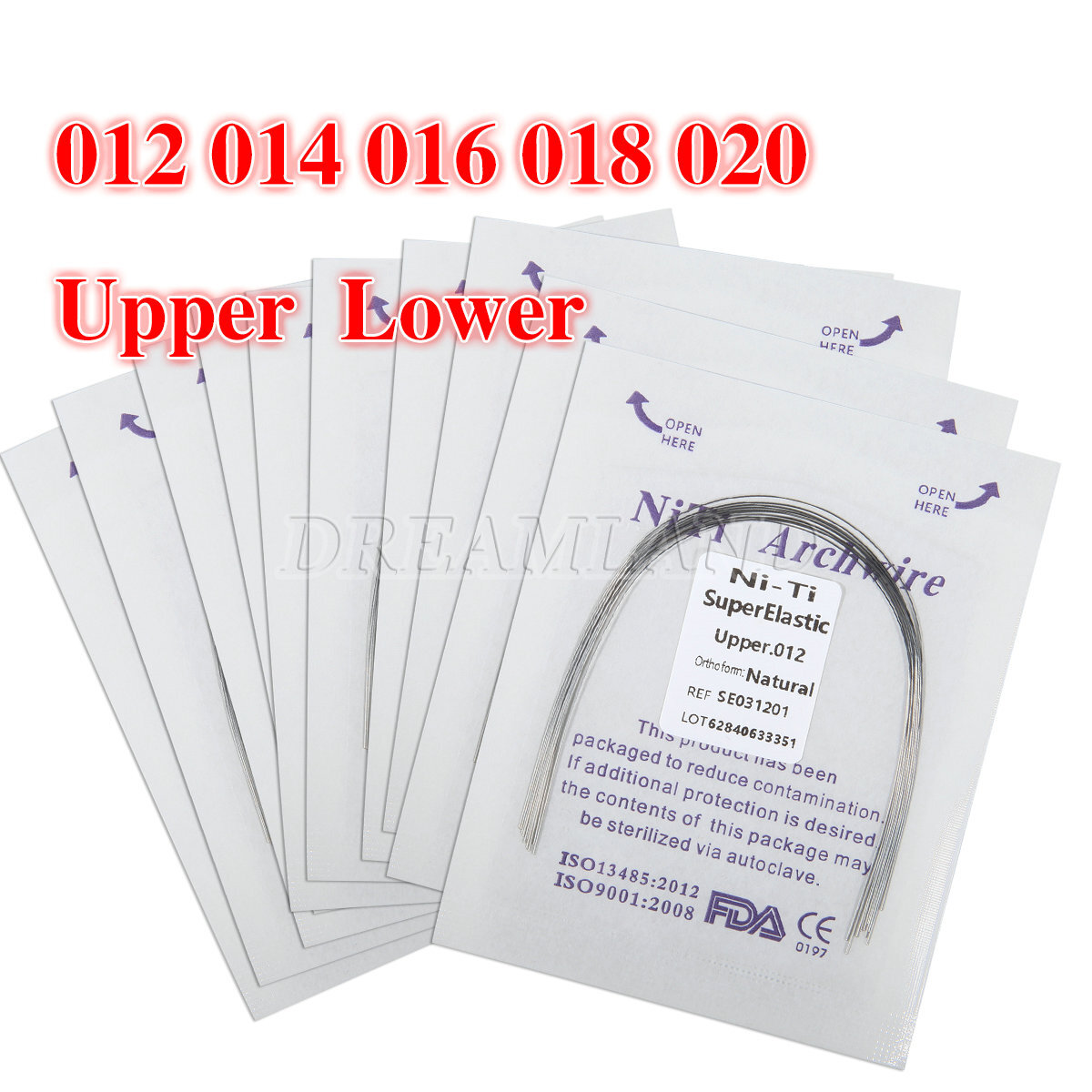 5 Packs Dental Orthodontic Super Elastic Niti Round Arch Wires Nature 10pc/pack