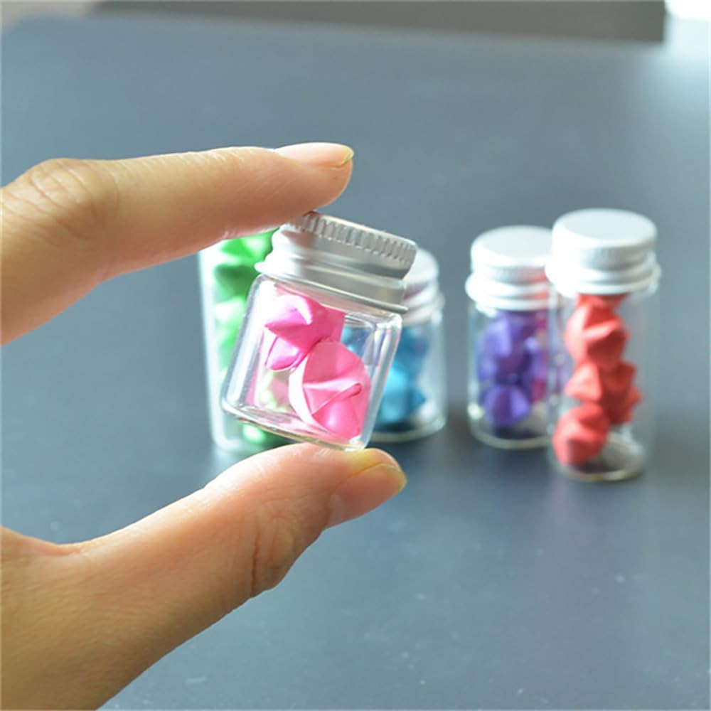 6 Pcs 5Ml Glass Vials Small Bottles with Aluminum Screw Caps, Mini Glass Vials,