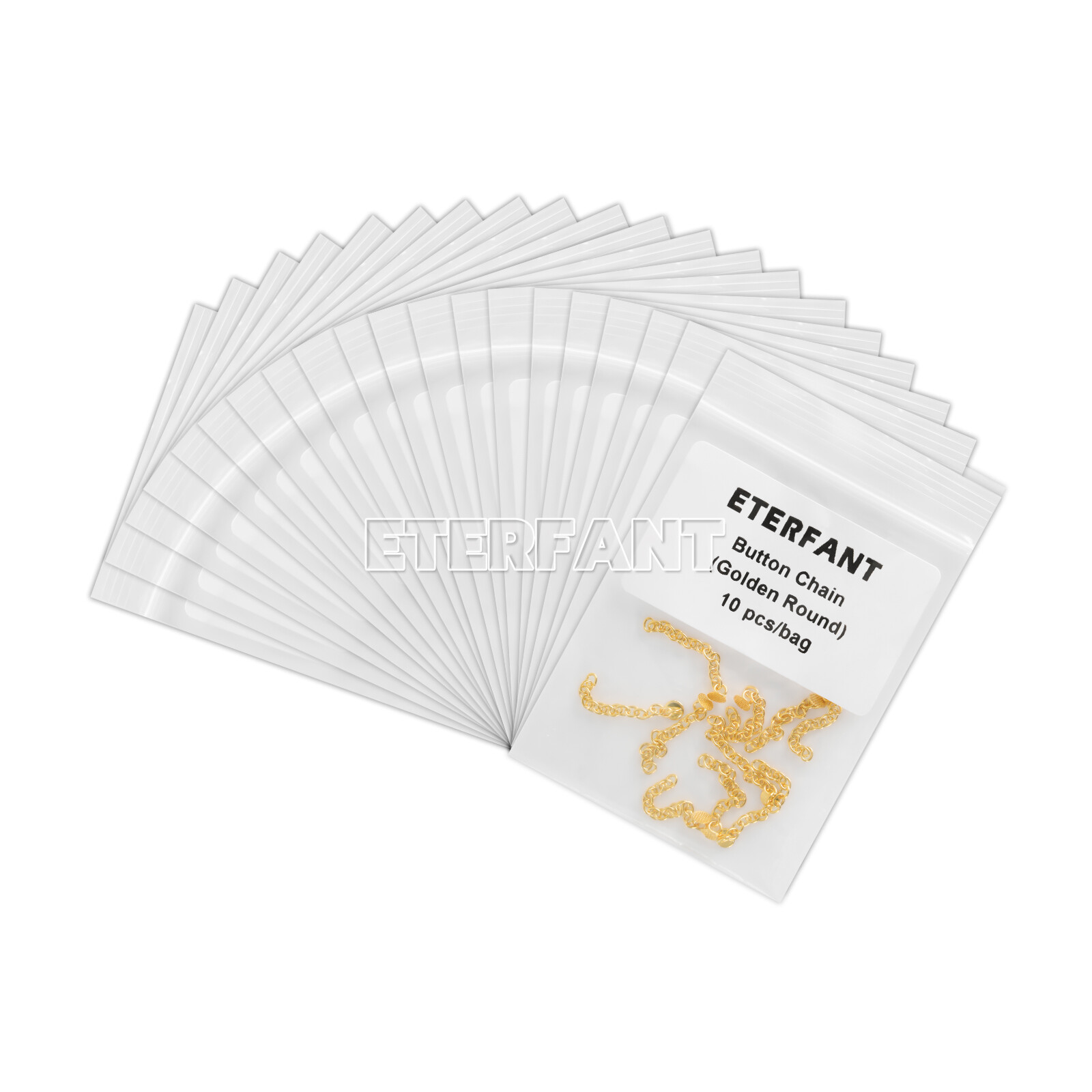 ETERFANT Dental Orthodontic Lingual Button Chains Round Base Plated Silver/Gold
